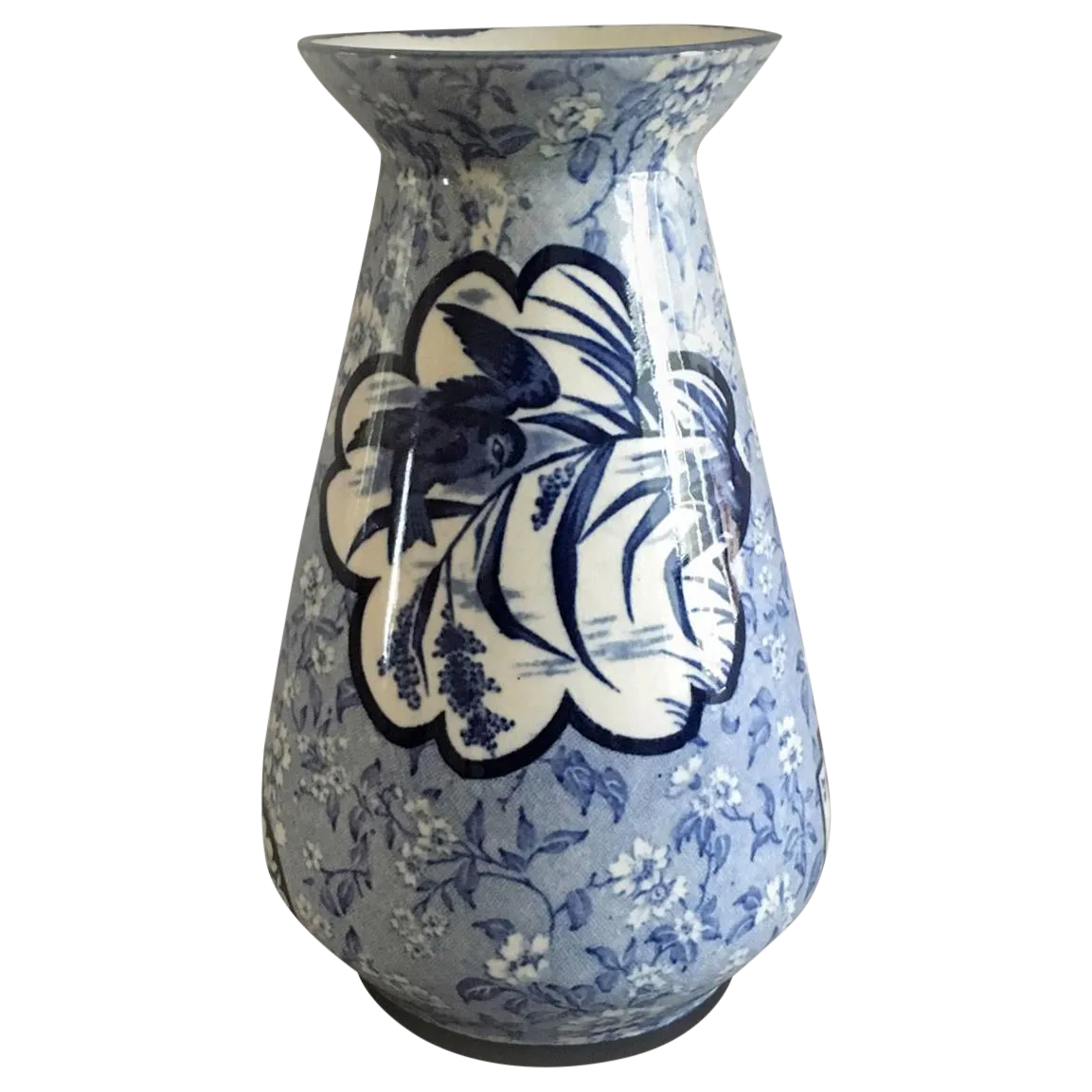 Burleigh Ware Blue and White Vase Chairish