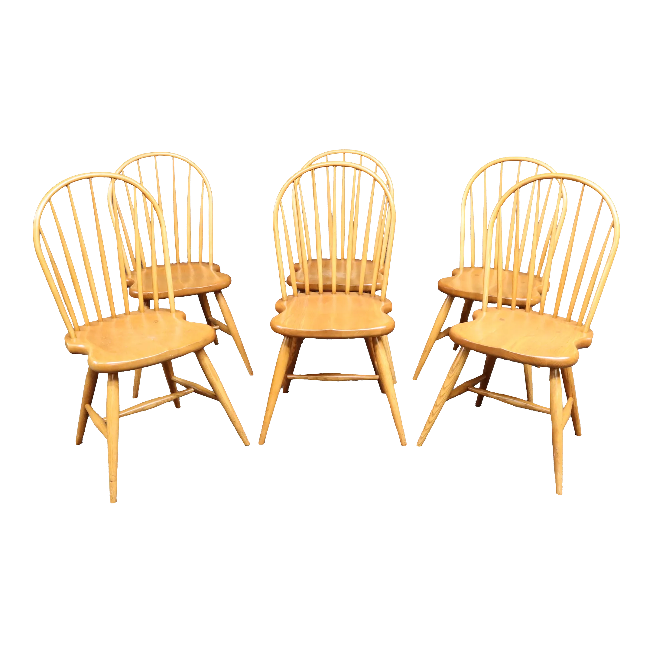 Frederick Duckloe Oak Windsor Style Chairs /6 Chairish