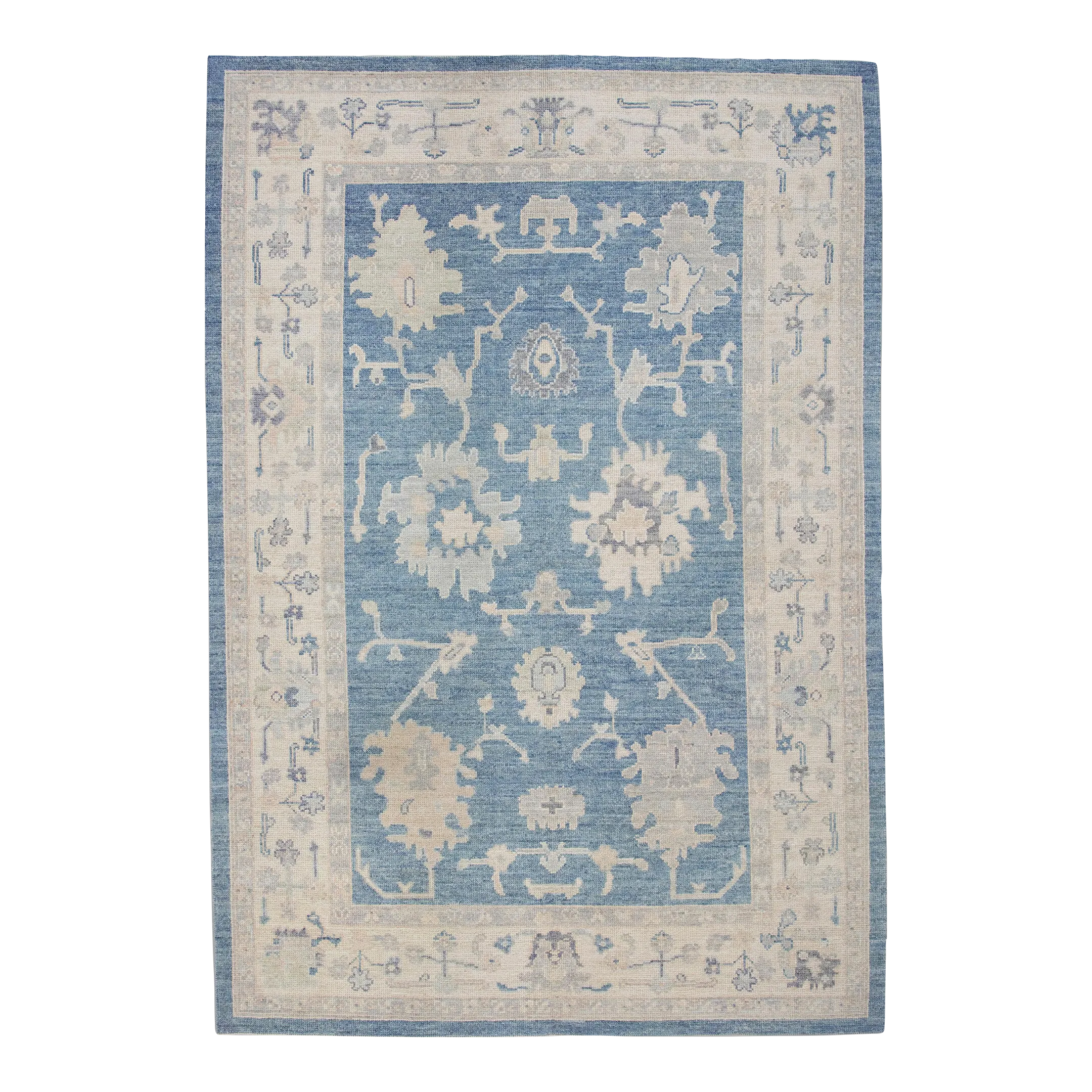 Modern Turkish Oushak Rug 6'2