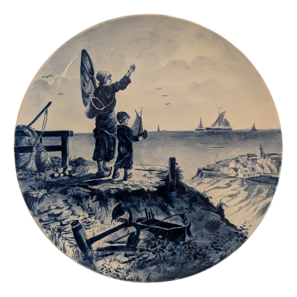 Large Art Nouveau Wall Plate from Villeroy & Boch Mettlach, 1890s
