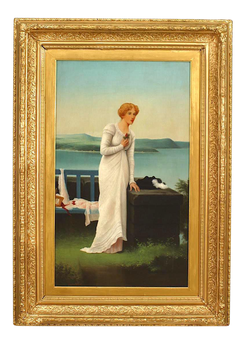 American Victorian Lady in White Portrait Chairish