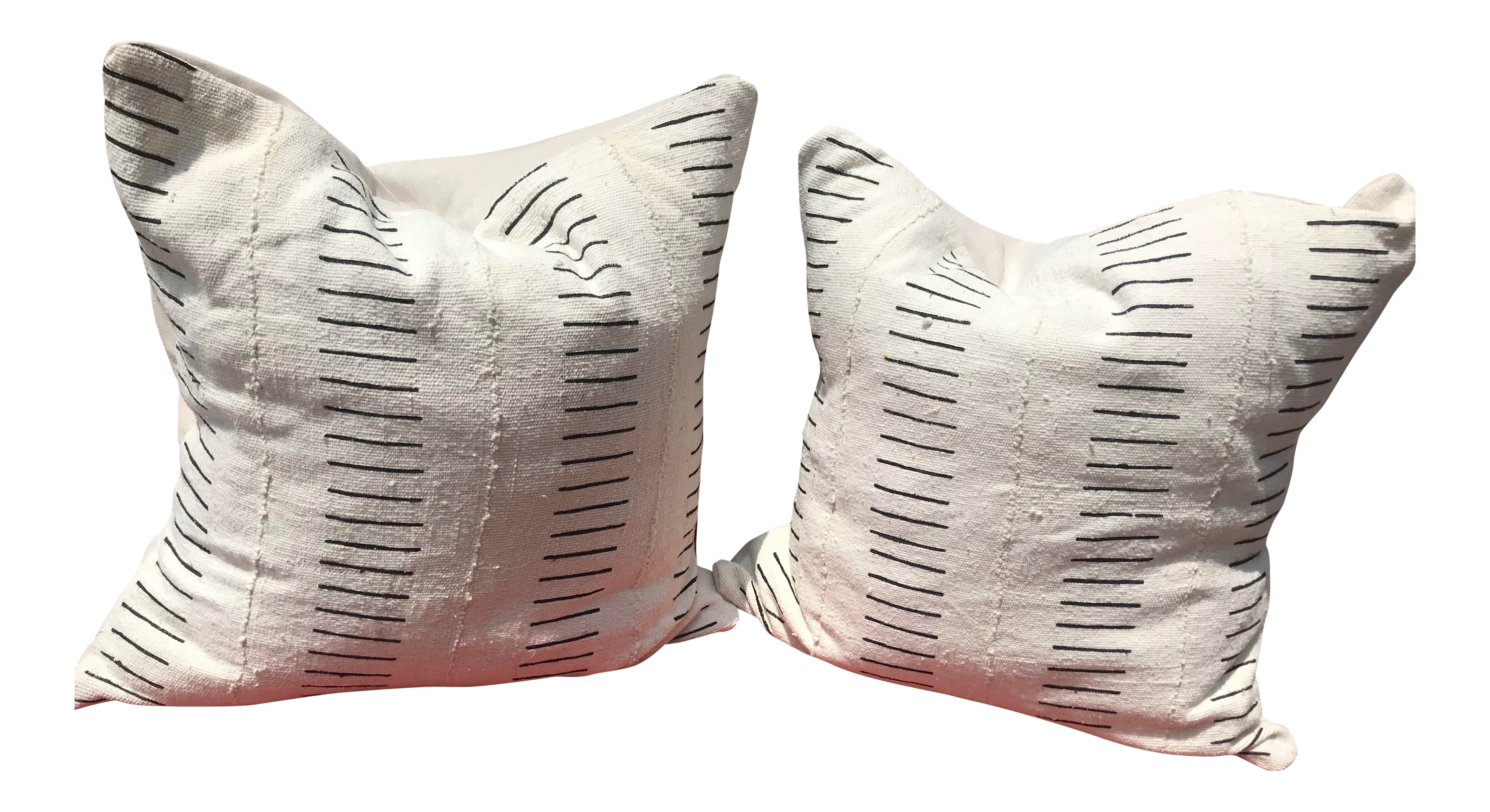 African Mud Cloth Euro Pillows A Pair Chairish