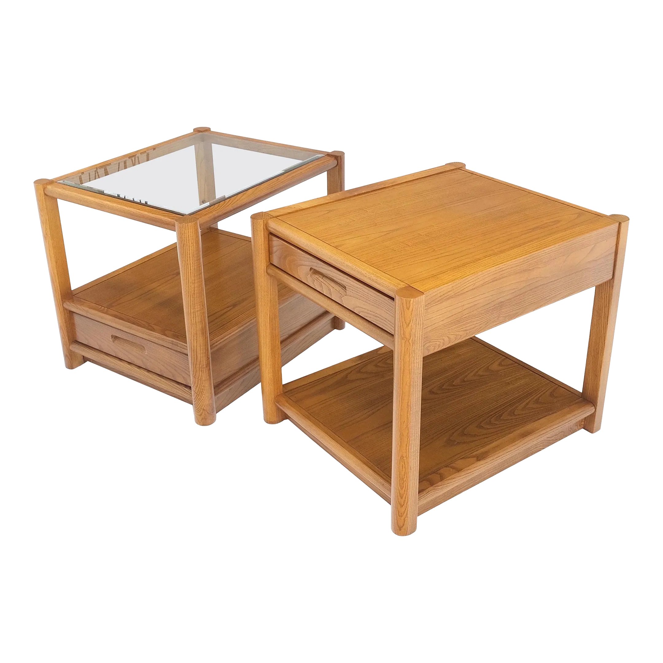 Quality Glass Top One Drawer Side End Tables Nightstands Thomasville - A Pair main image 8
