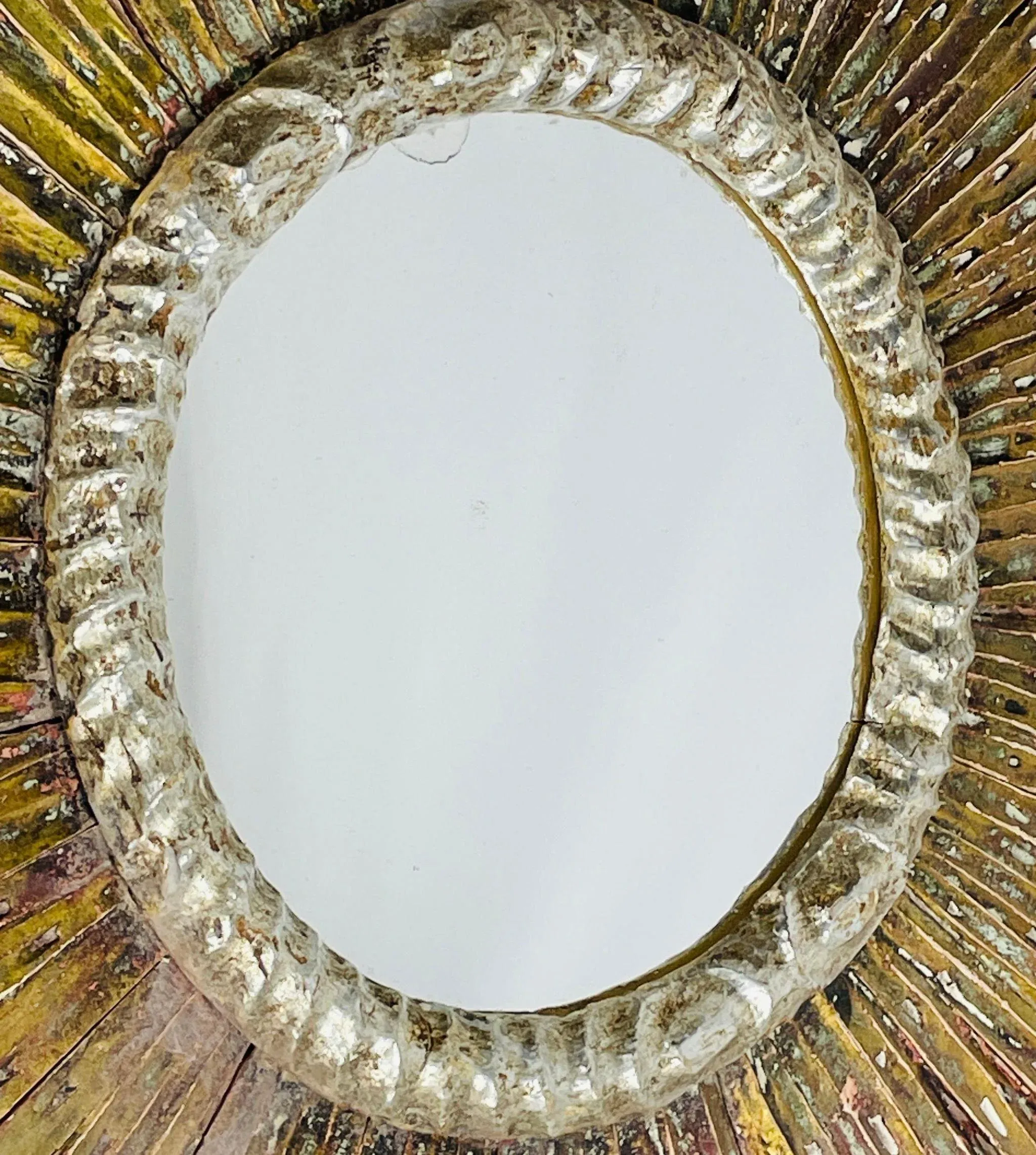 Early 20th Century Sun Ray Giltwood Italian Mirror