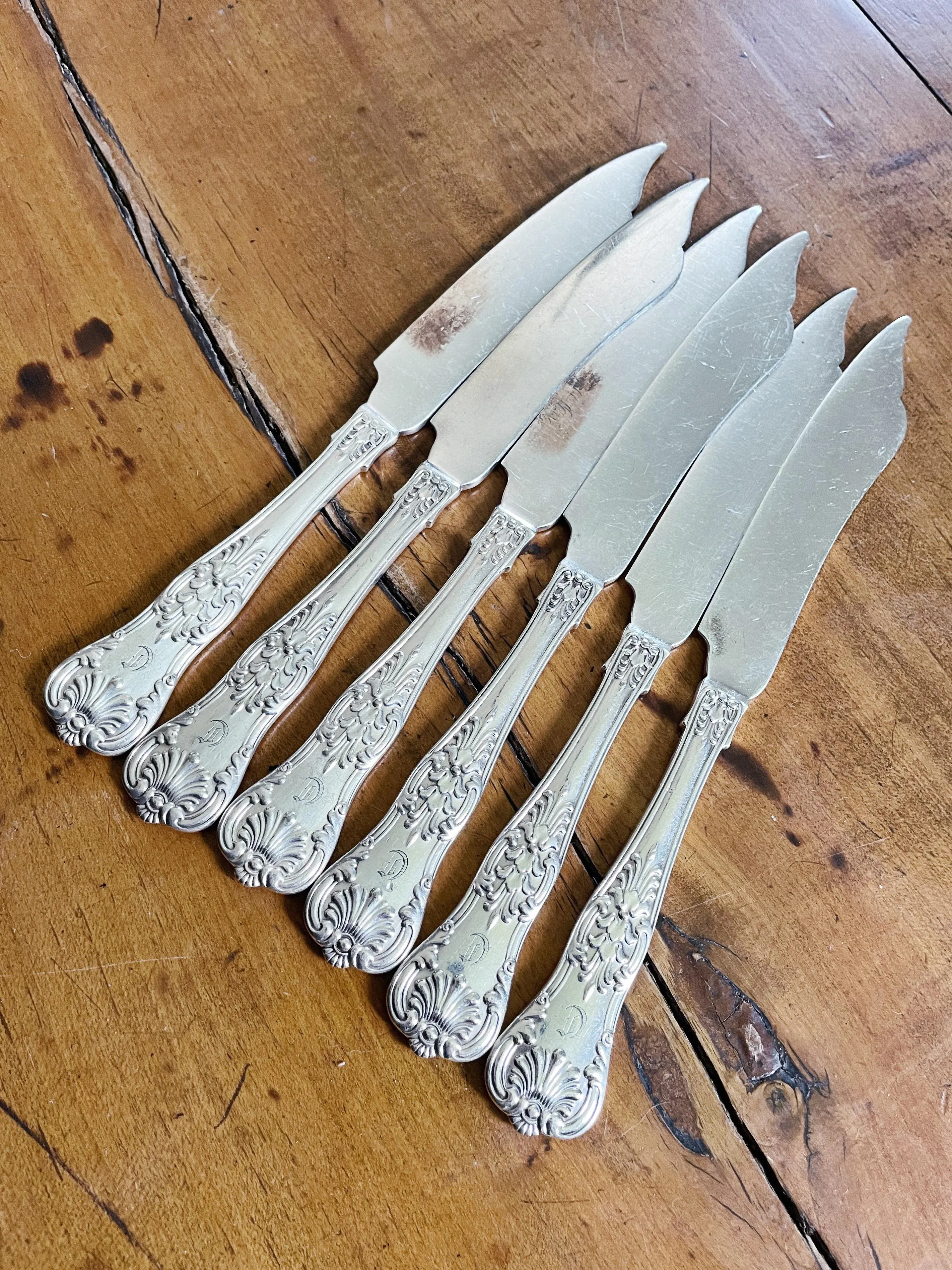 Late 19th Century Antique Silver Plated Tiffany & Co Fish Knives