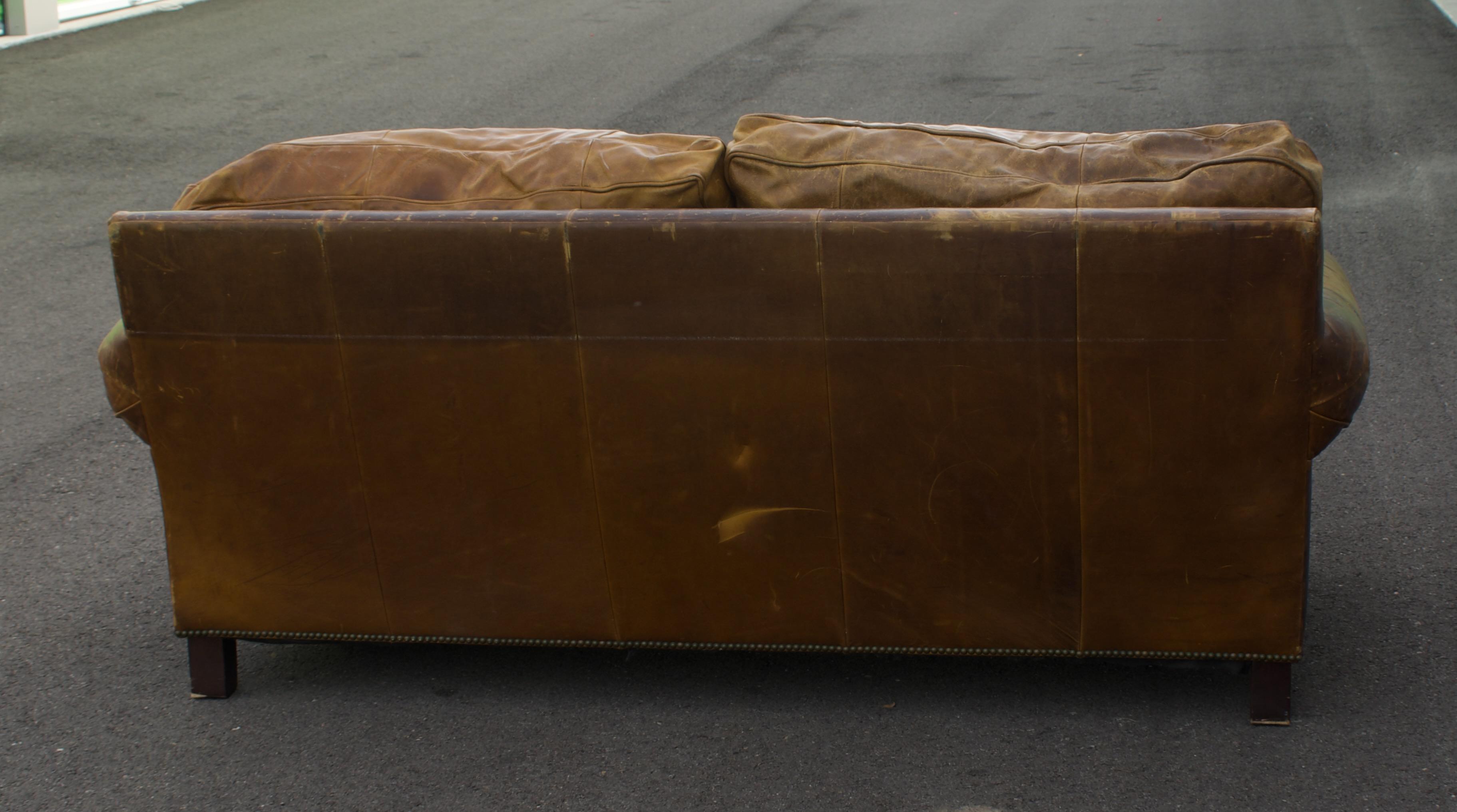 Ralph Lauren by Henredon Leather Sofa, Late 20th Century