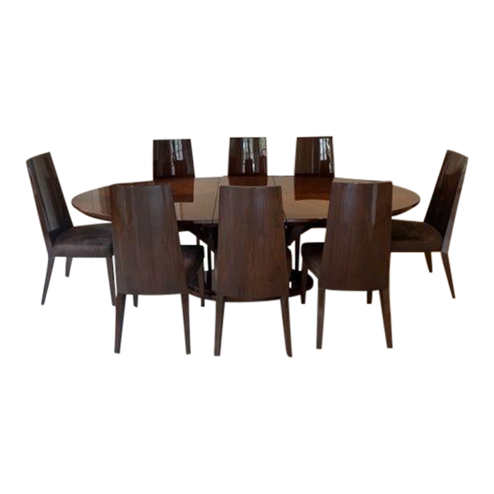Contemporary Italian Oval Dining Table & 8 Chairs Chairish