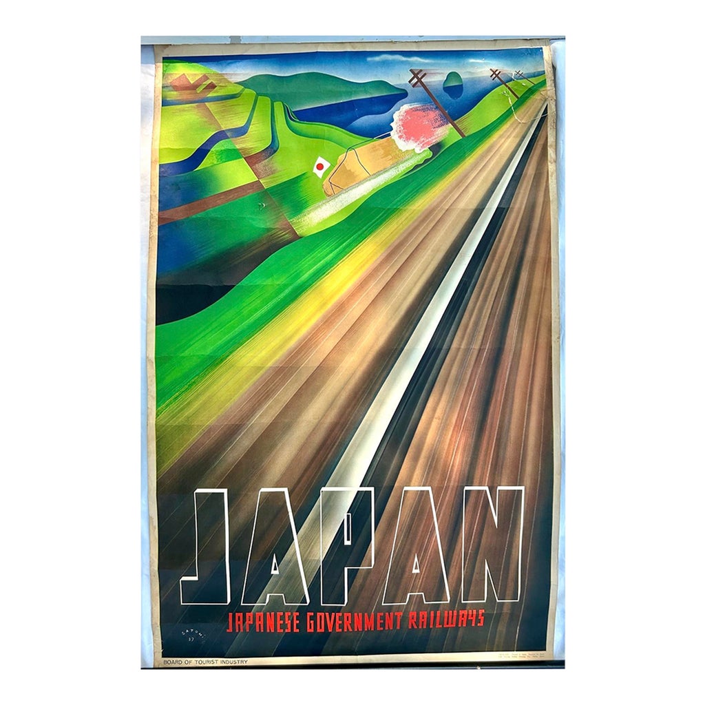 1937 Japan Vintage Travel Poster Japanese Government Railways | Chairish