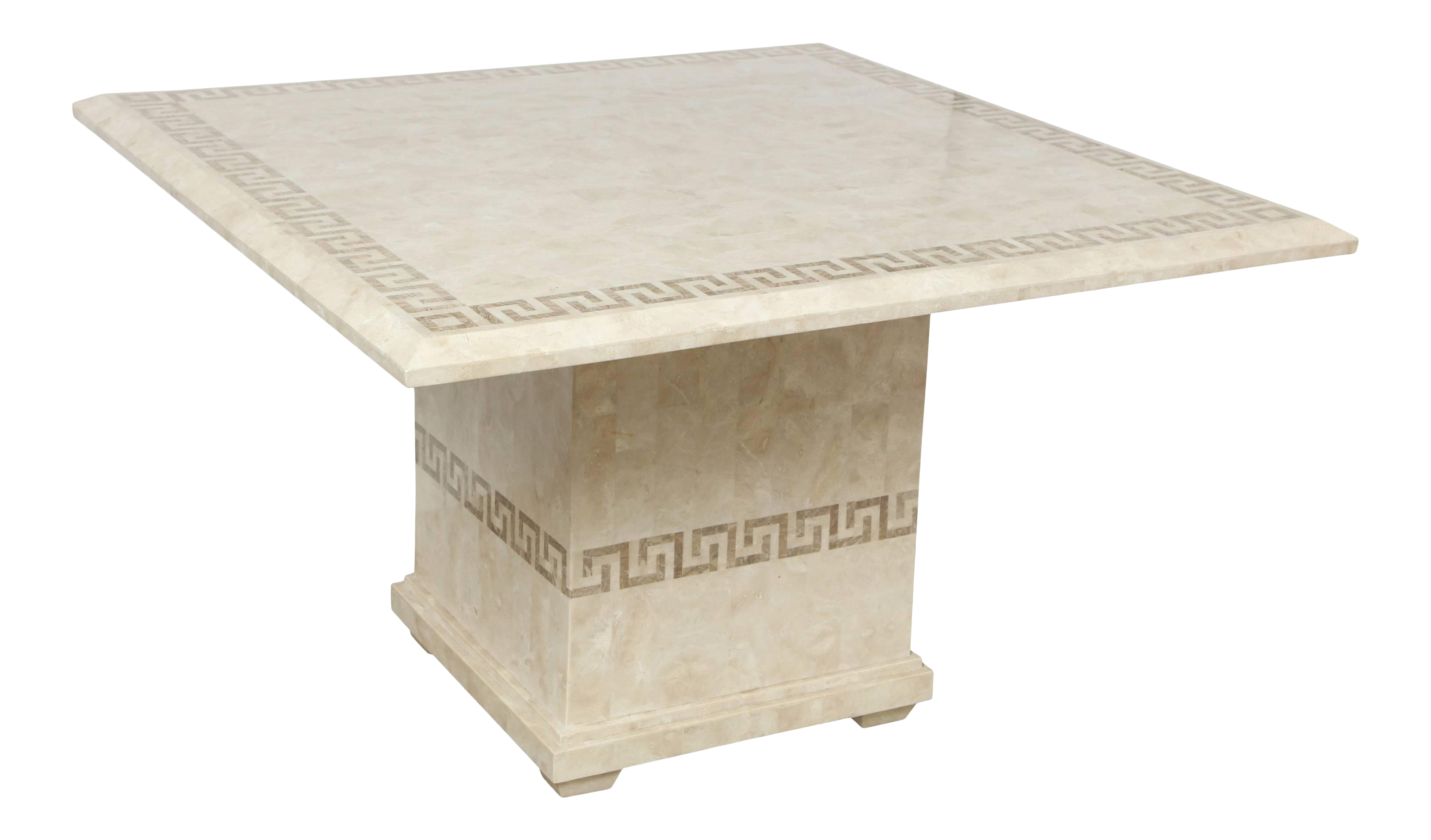 Square Dining or Conference Table With Greek Key Motif | Chairish