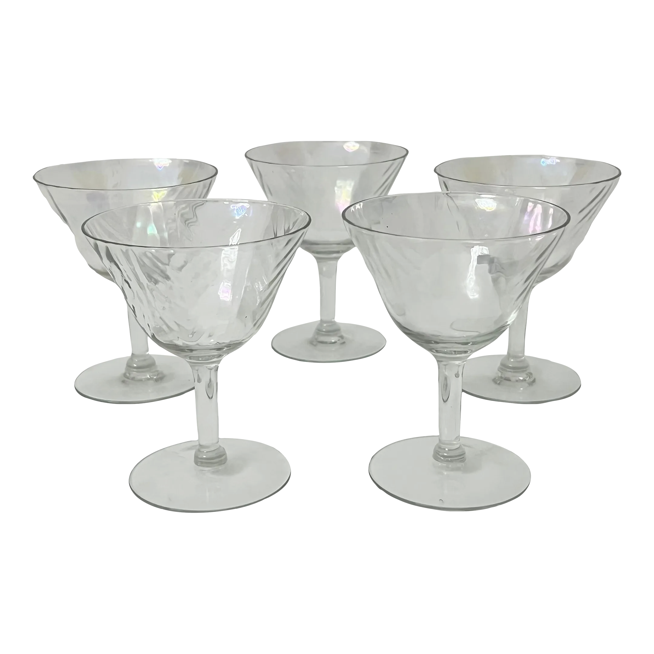 Vintage C1960s Iridescent Stem Glasses Martini Champagne, Set of 5 Chairish