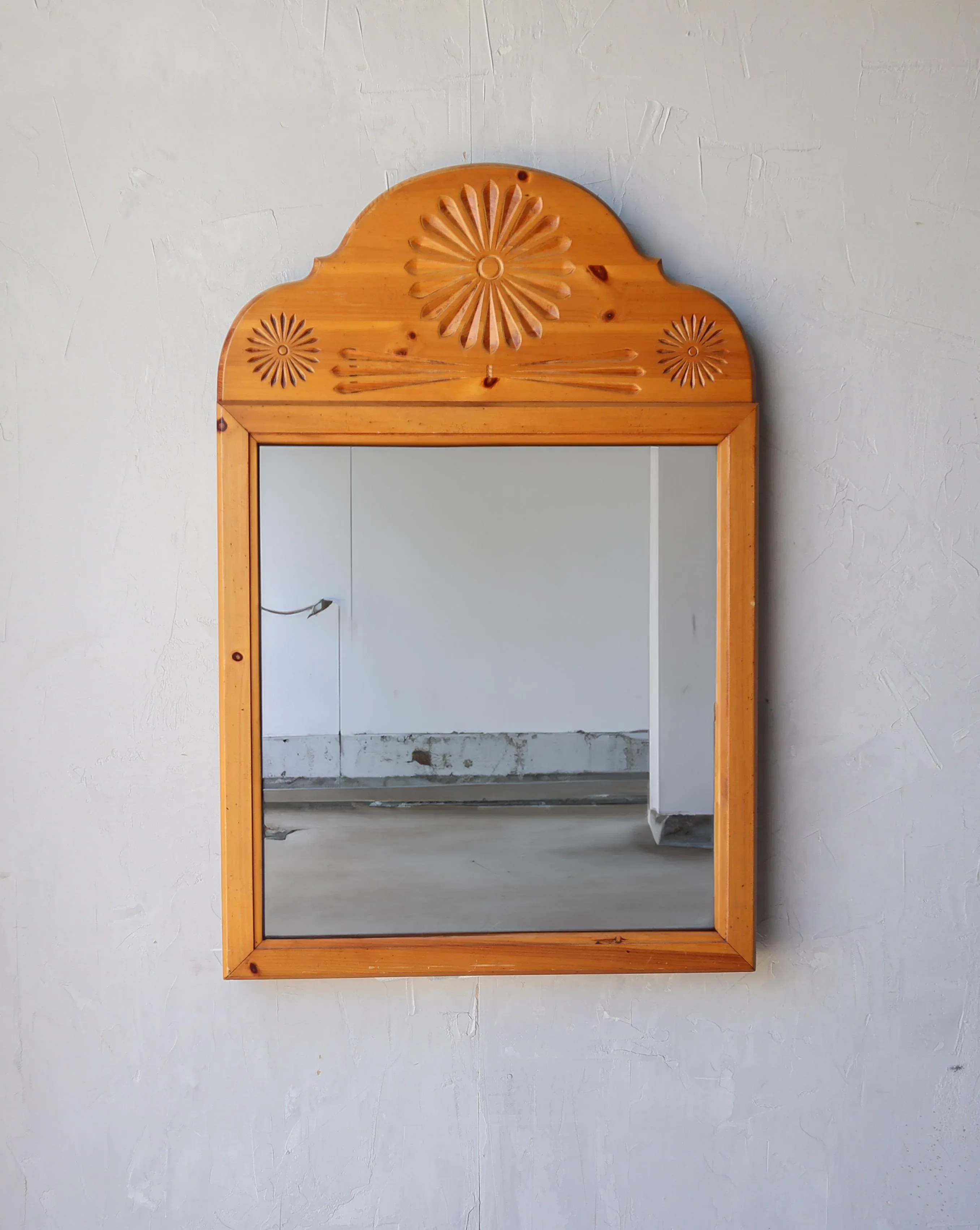 1980\'s Pine Wall Mirror