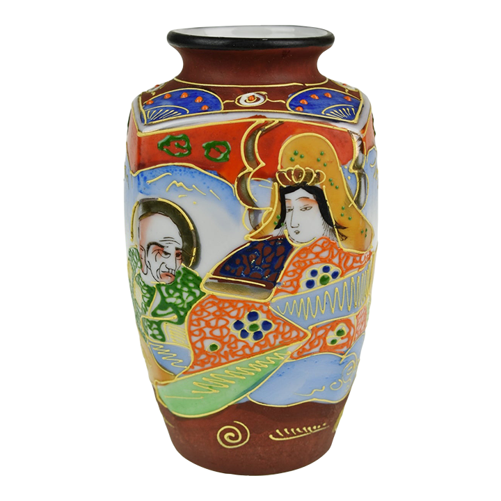 Vintage Japanese Moriage Square Vase Chairish