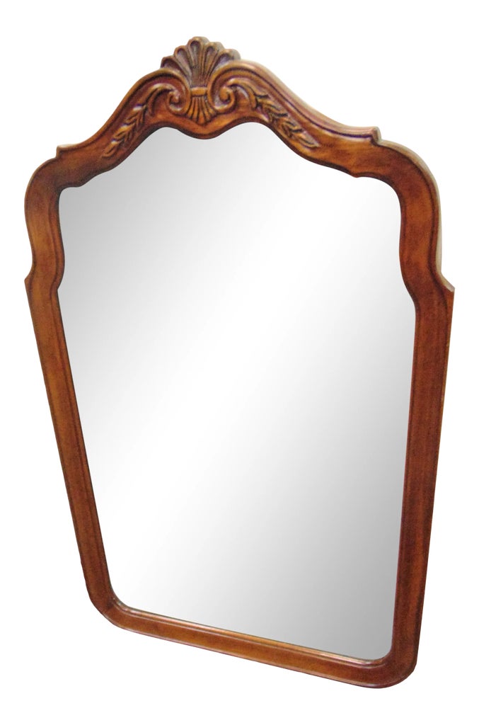 Lenoir French Style Cherry Carved Mirror | Chairish