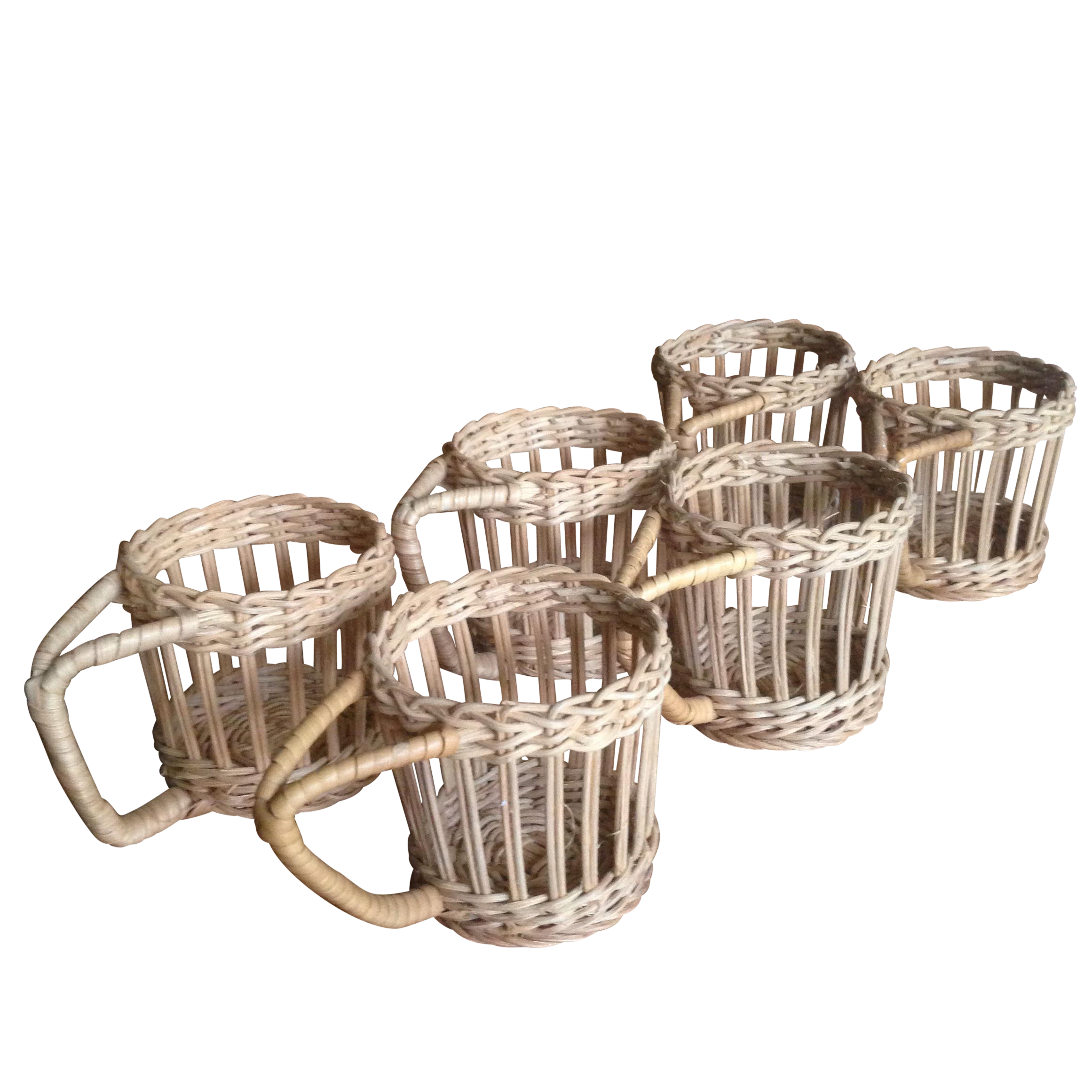 Vintage Wicker Drink Glass Holders Set of 6 Chairish