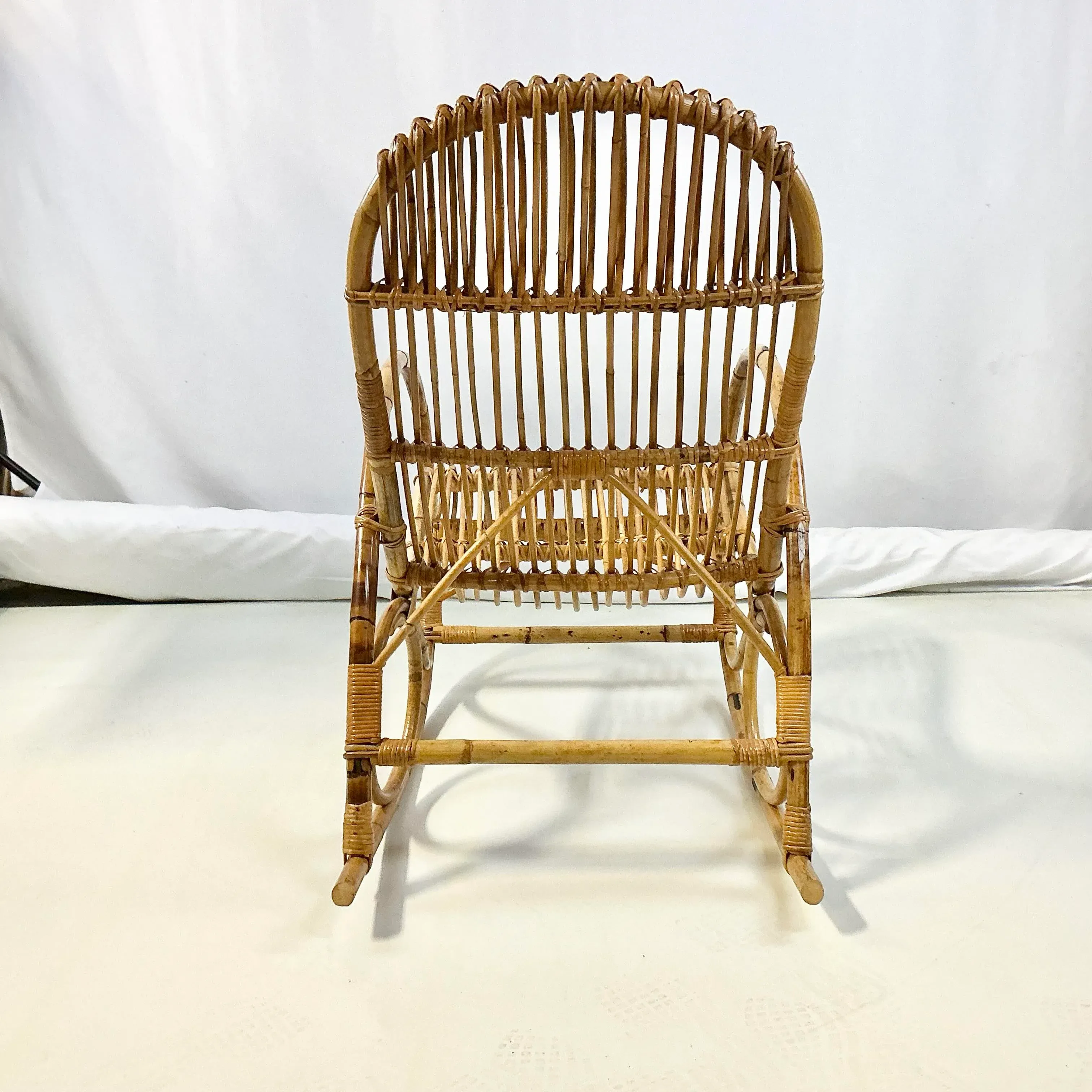 Late 1950s Franco Albini Coastal Italian Boho Chic Bamboo Rocking