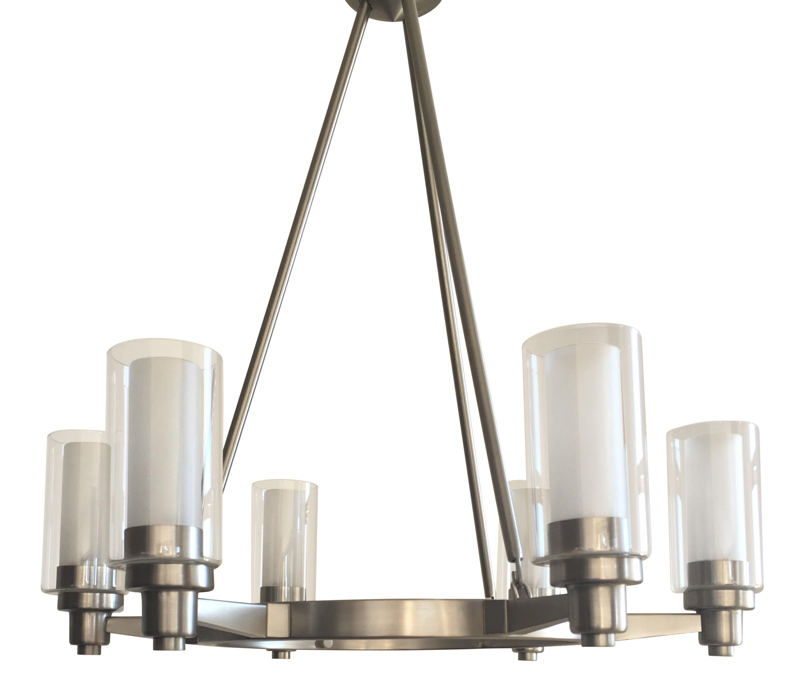 Chandelier 6Light in Satin Nickel Finish Chairish