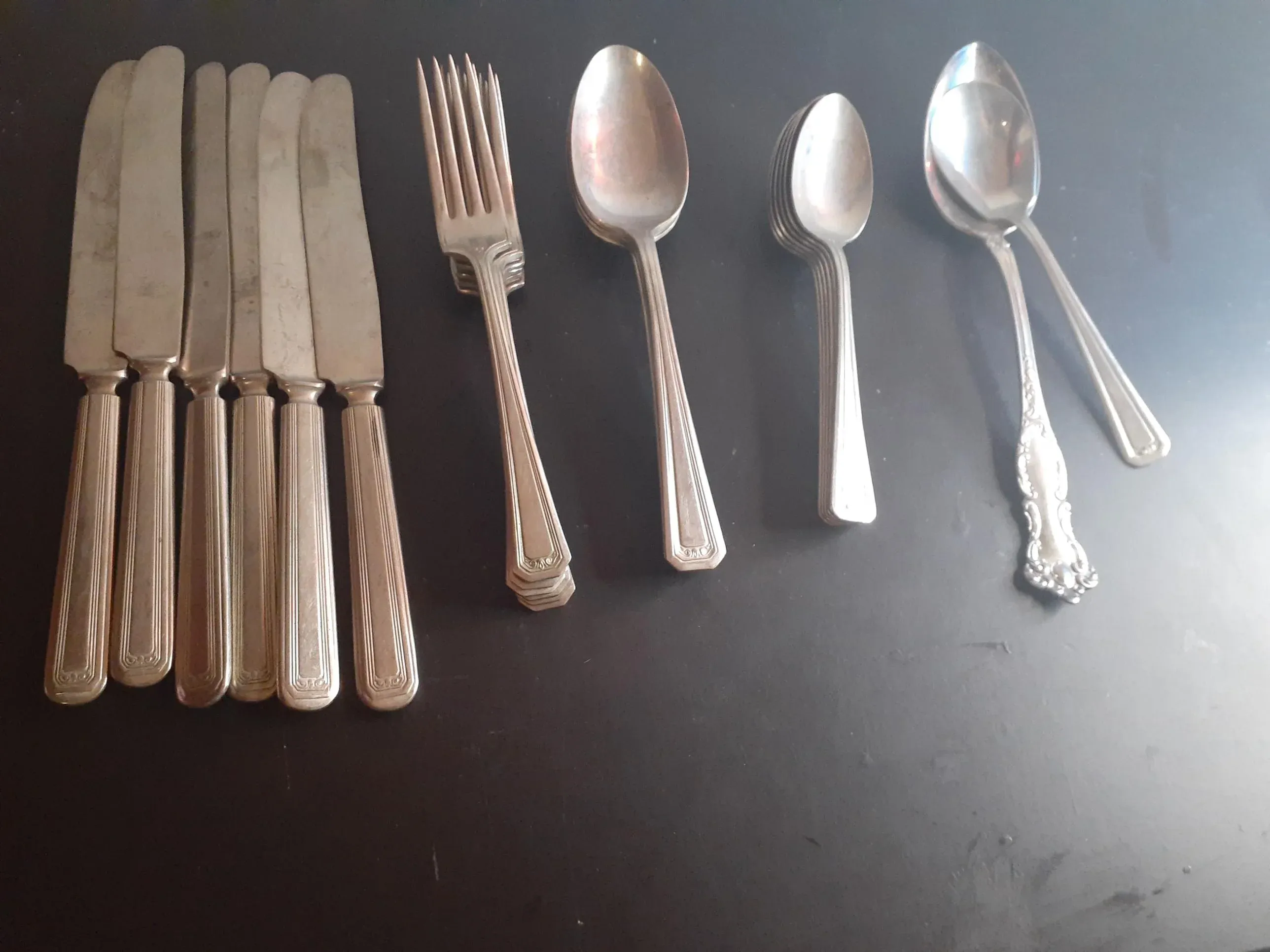 Antique Silverware Rogers Nickel Silver Fork Silhouette By