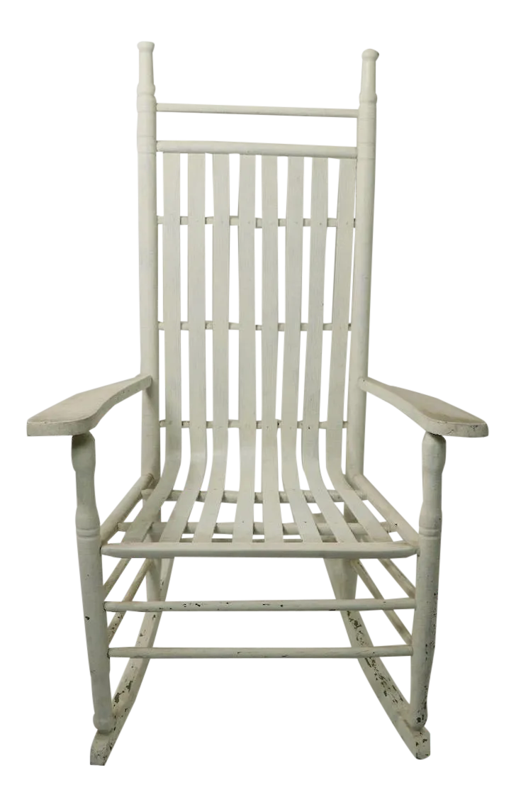 Rustic Porch Rocking Chair in Peely Paint Finish Chairish