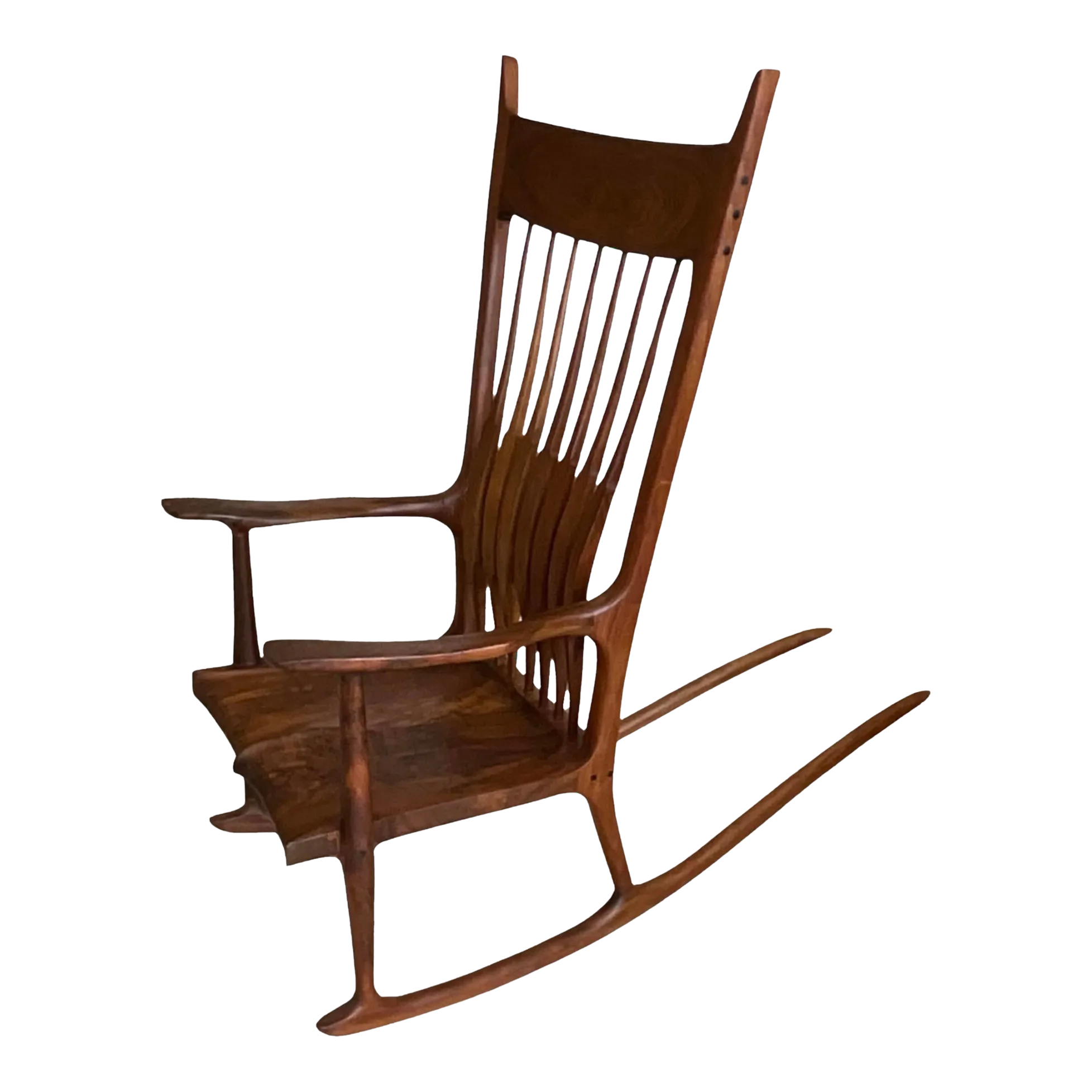 Stephen Malm Black Walnut Rocking Chair | Chairish