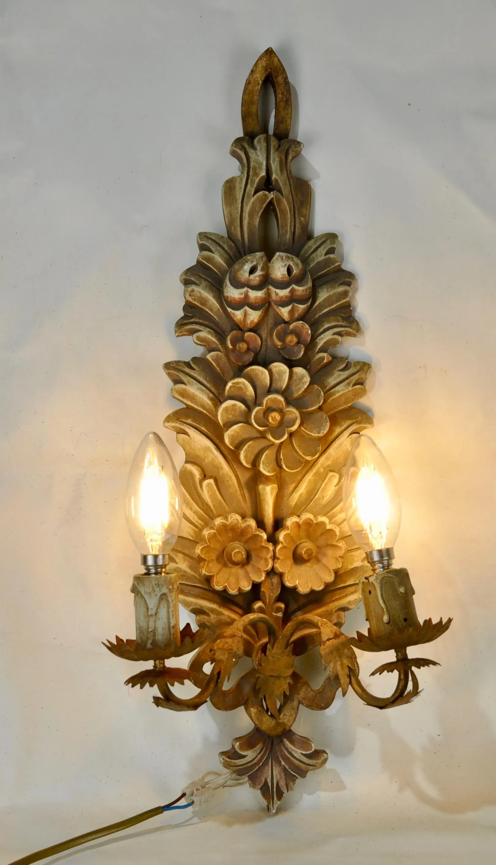 Polychrome and Wood Sconce, 1960s