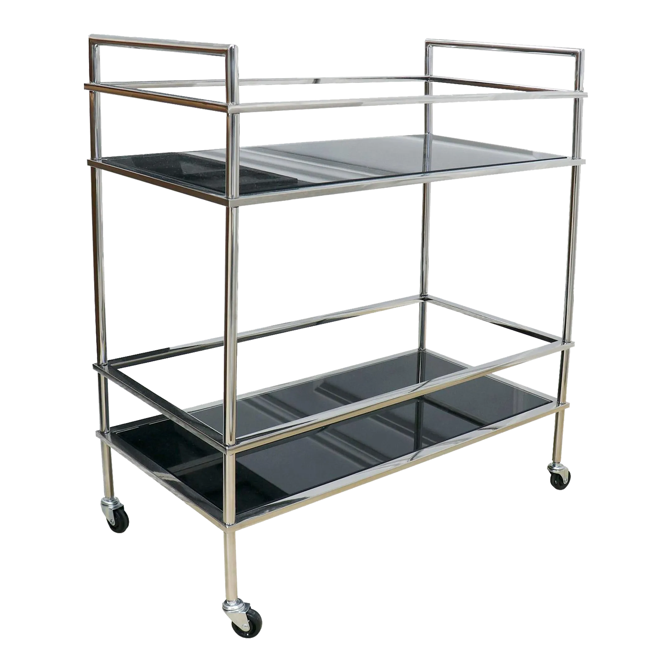 Pasargad home luxe serving table with wheels black chairish