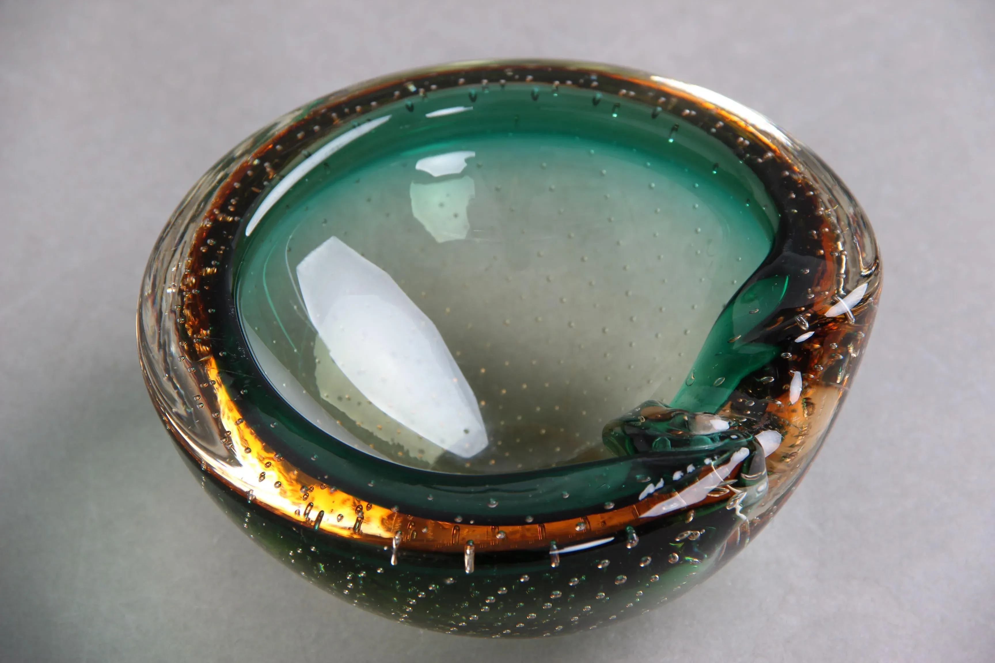 Vintage Green Glass Bowl 2.5