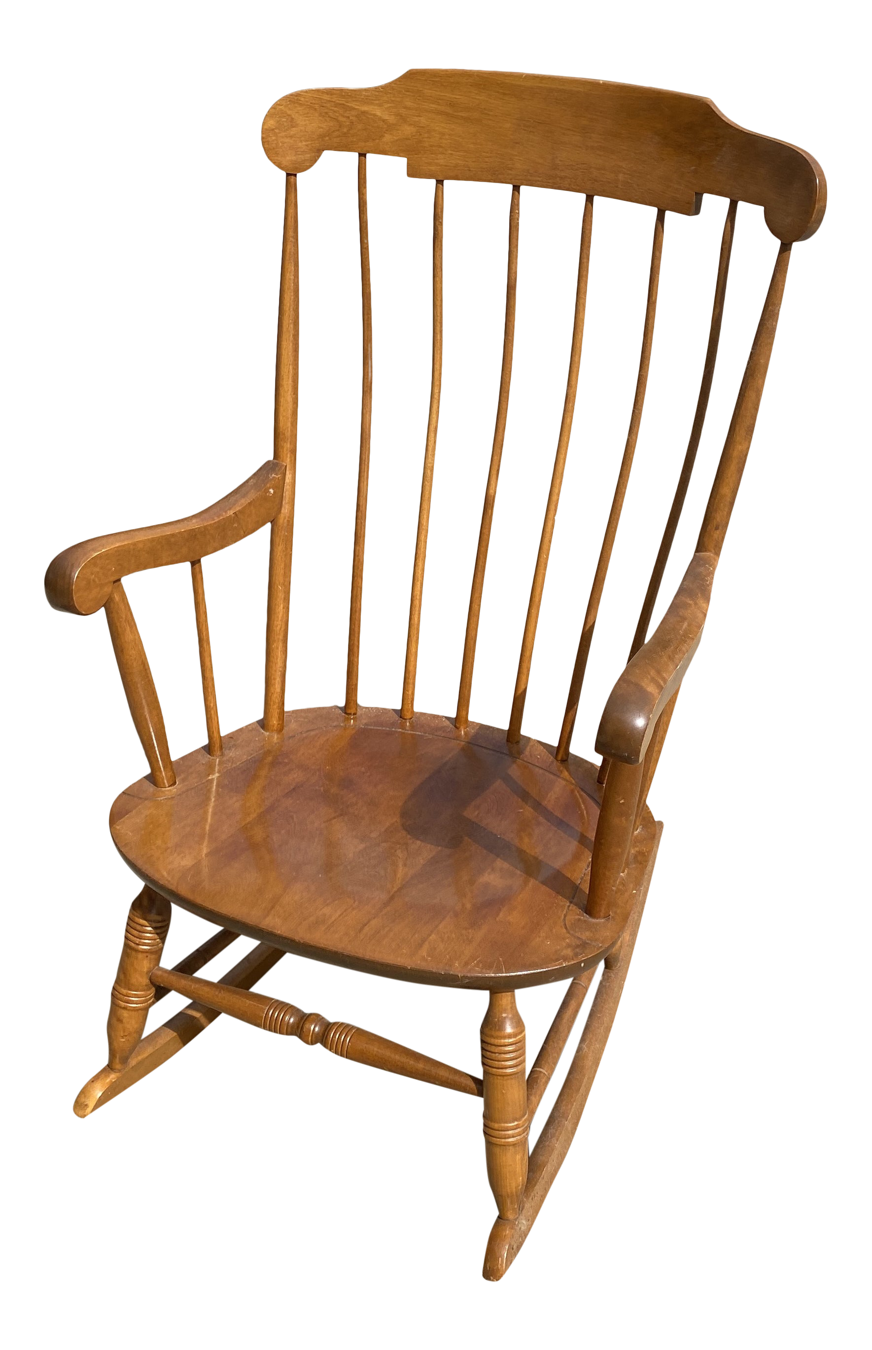 1970s Vintage Nichols Stone Co Wooden Rocking Chair Chairish 1970s Vintage Nichols Stone Co Wooden Rocking Chair Chairish