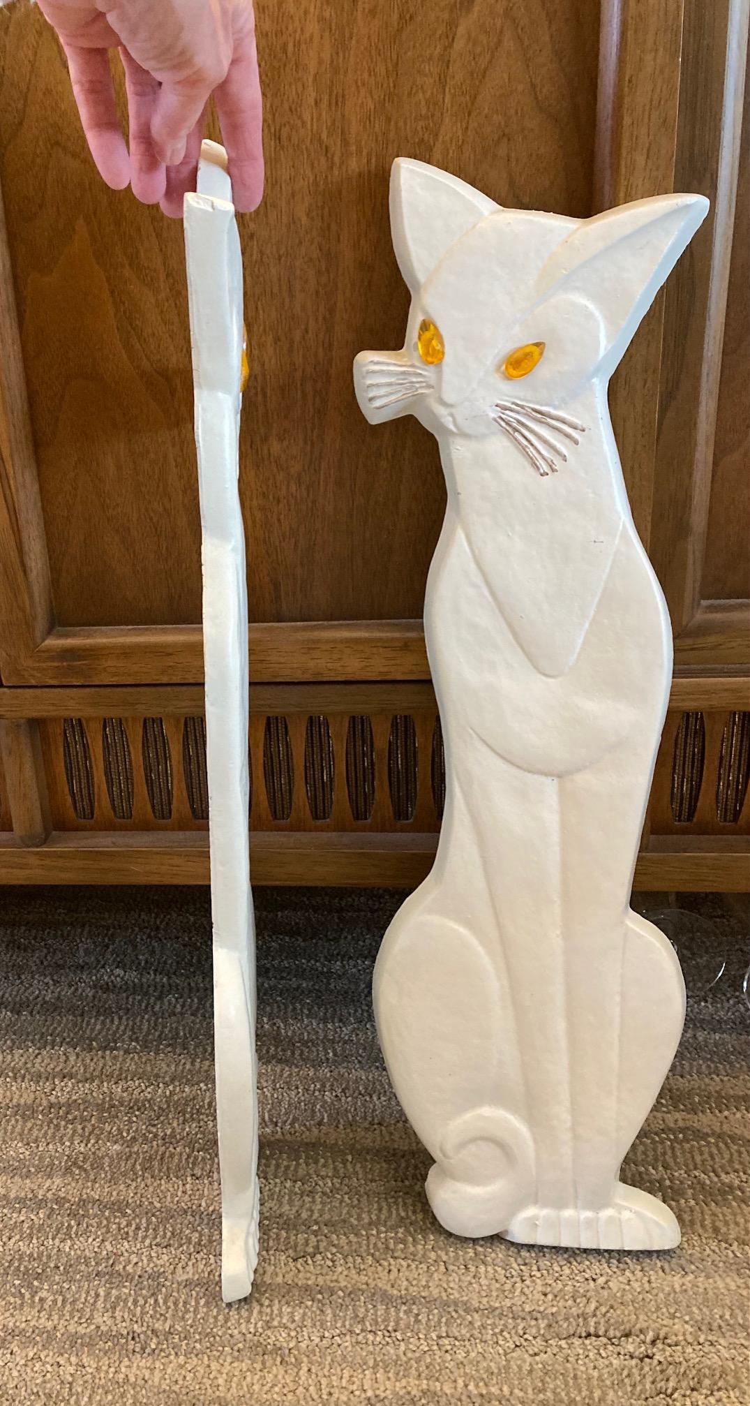 Pair of Chalkware Siamese Cat Wall Hangings by Roman Art Company