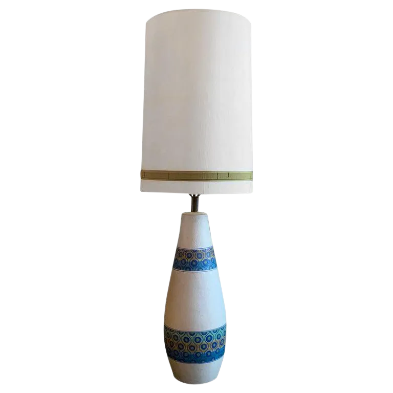 MidCentury Modern Table Lamp by Aldo Londi for Bitossi with Shade