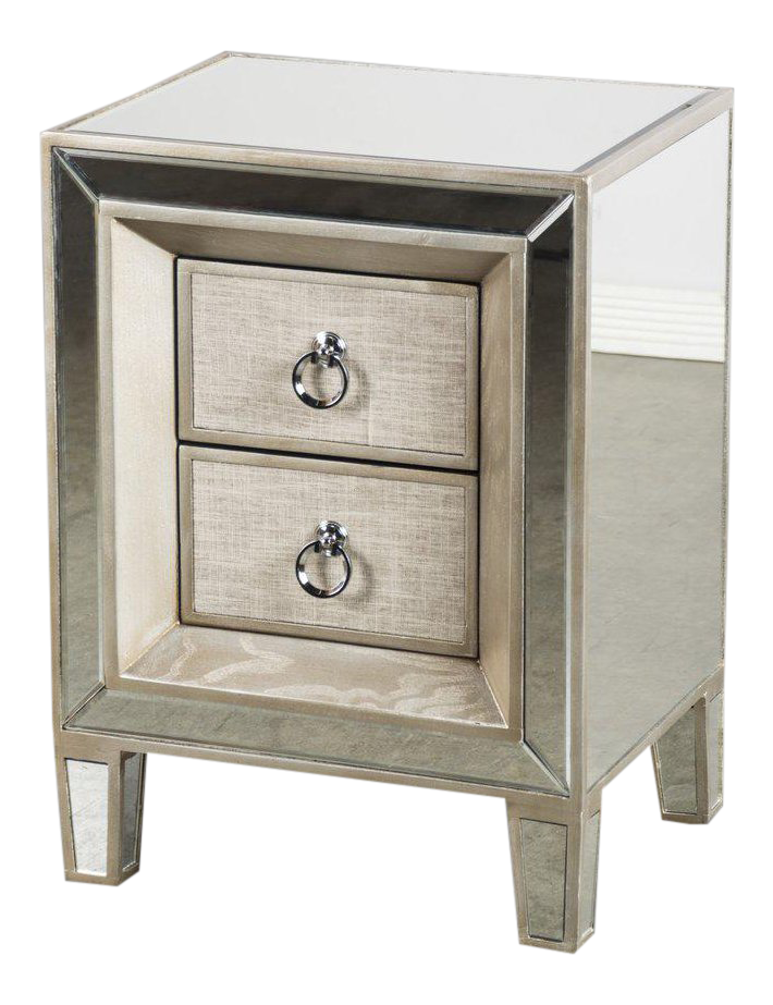 Contemporary J Cassidy Wood & Glass Nightstand Chairish