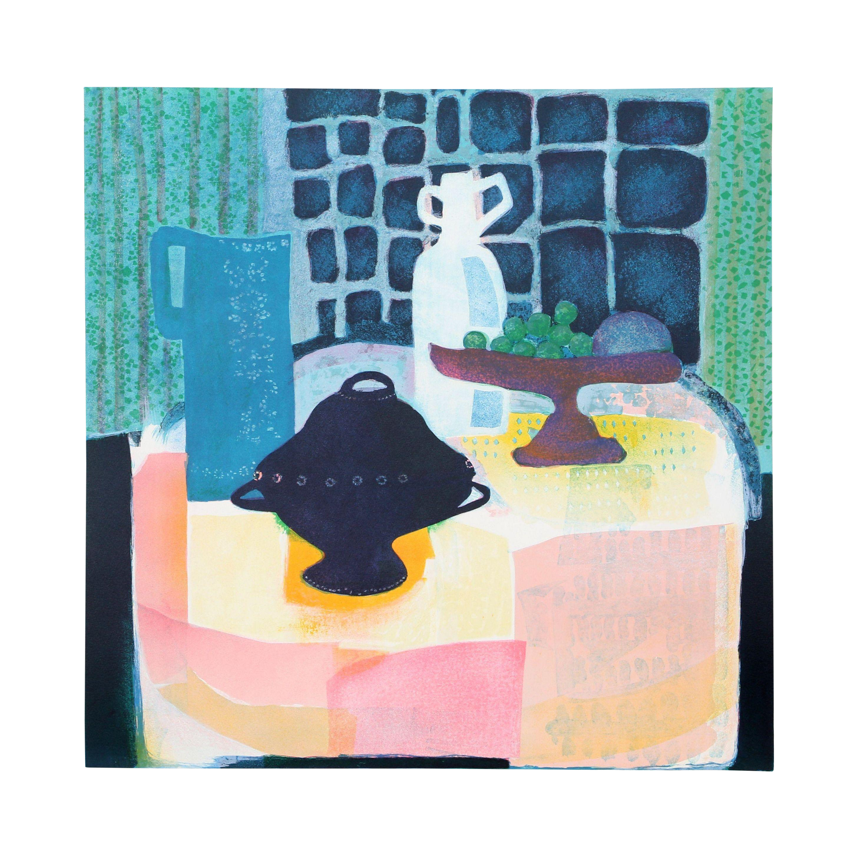 Wendy Chazin Lithograph Interior Still Life Chairish