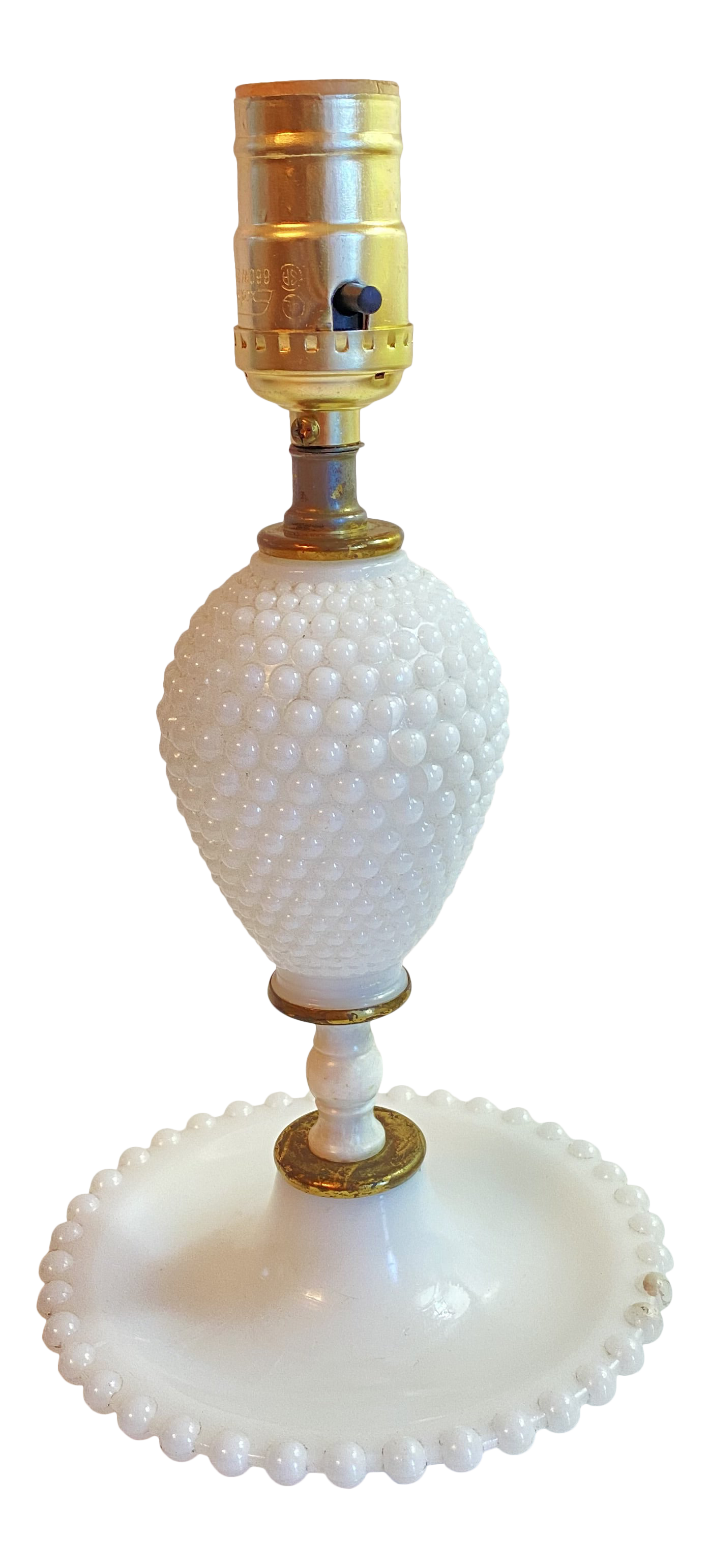 Milk Glass Hobnail Table Lamp, Boudoir Lamp, Mid Century Lamp, Vintage ...