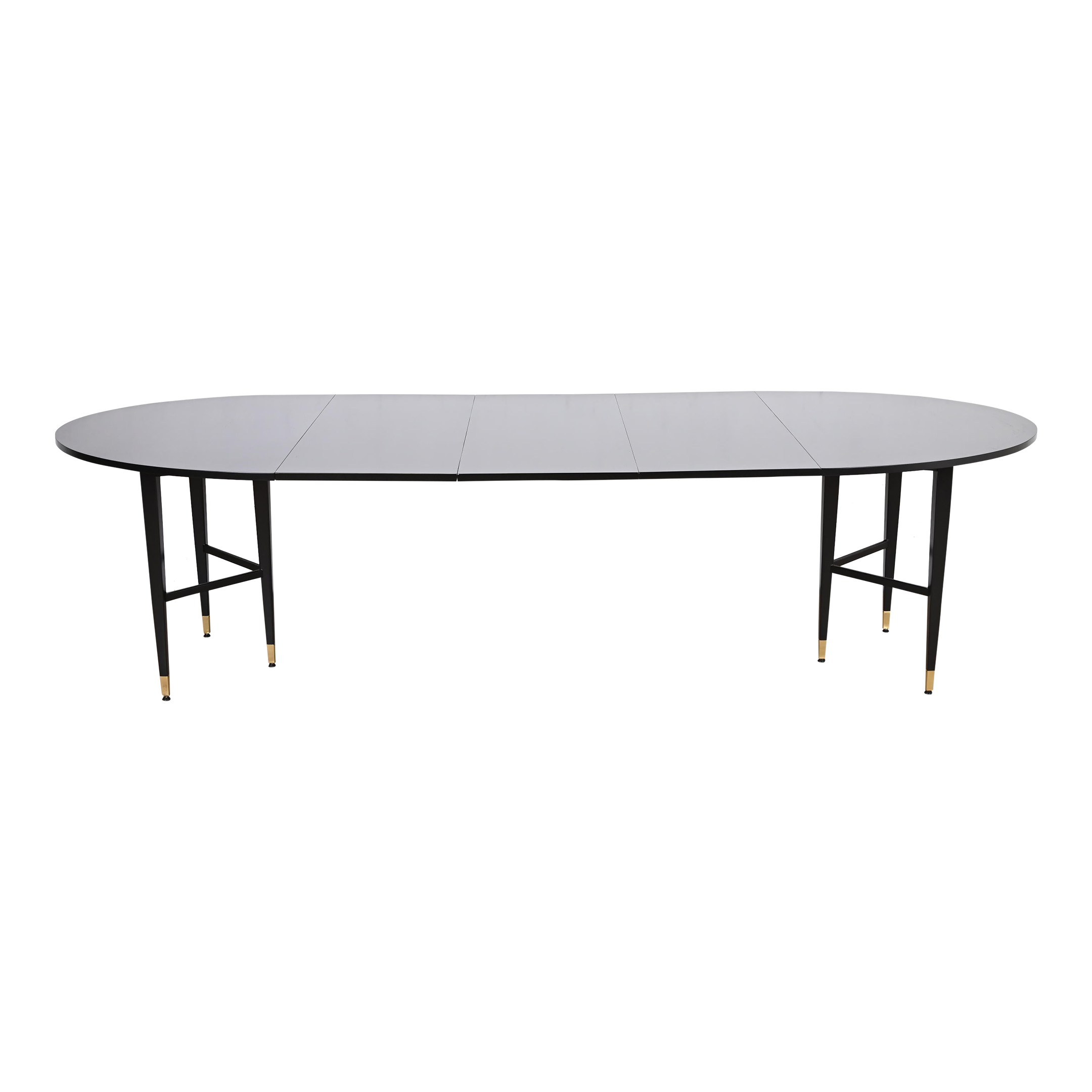 Baker Furniture MidCentury Modern Black Lacquered Extension Dining