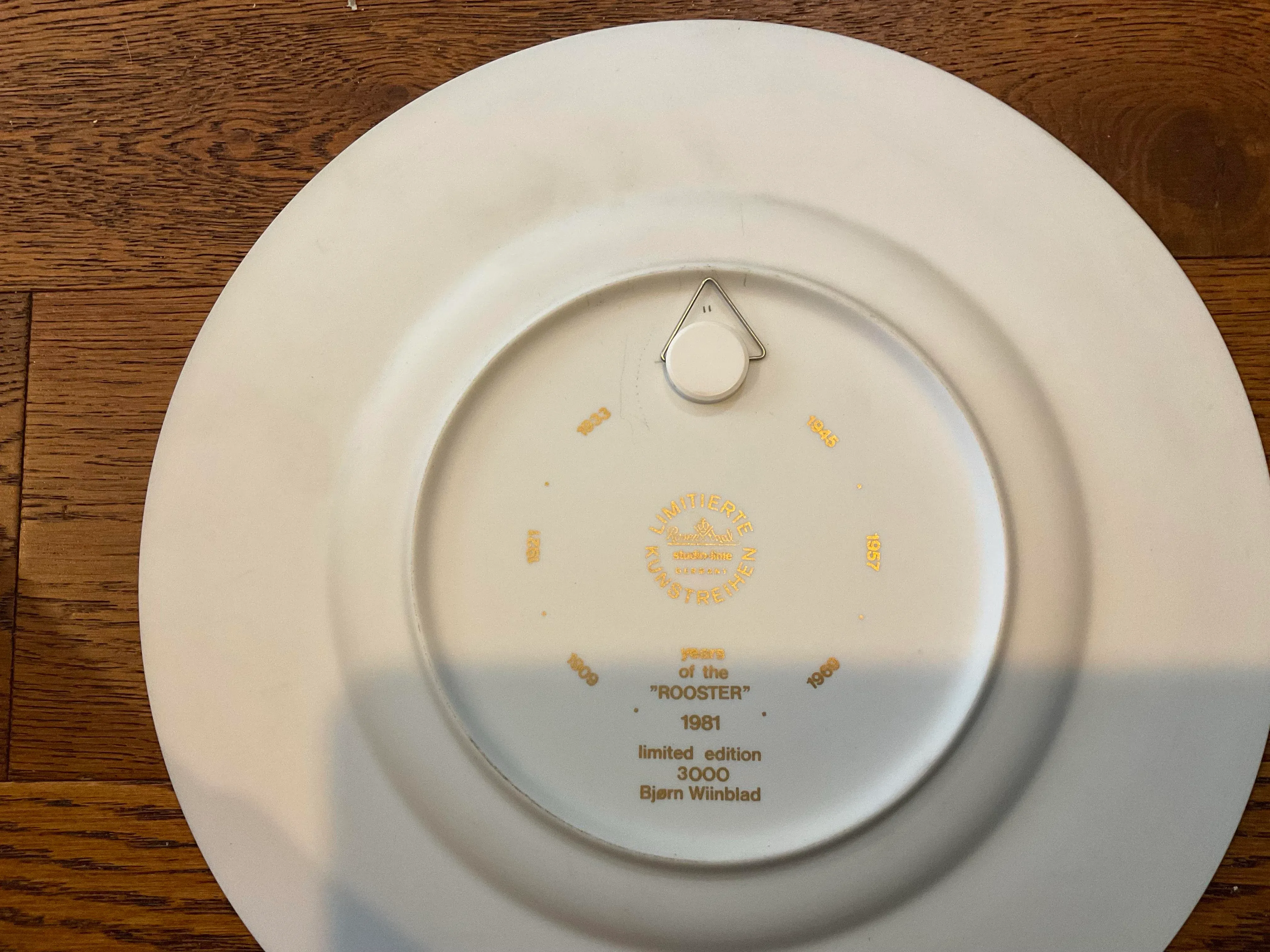 Bjorn Winblad Chinese Zodiac Year of the Rooster Plate 1981 | Chairish