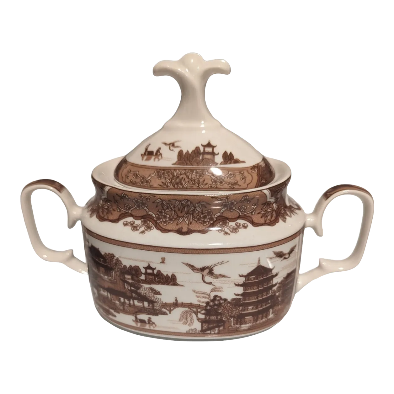 Vintage Brown Willow Sugar Bowl Chairish