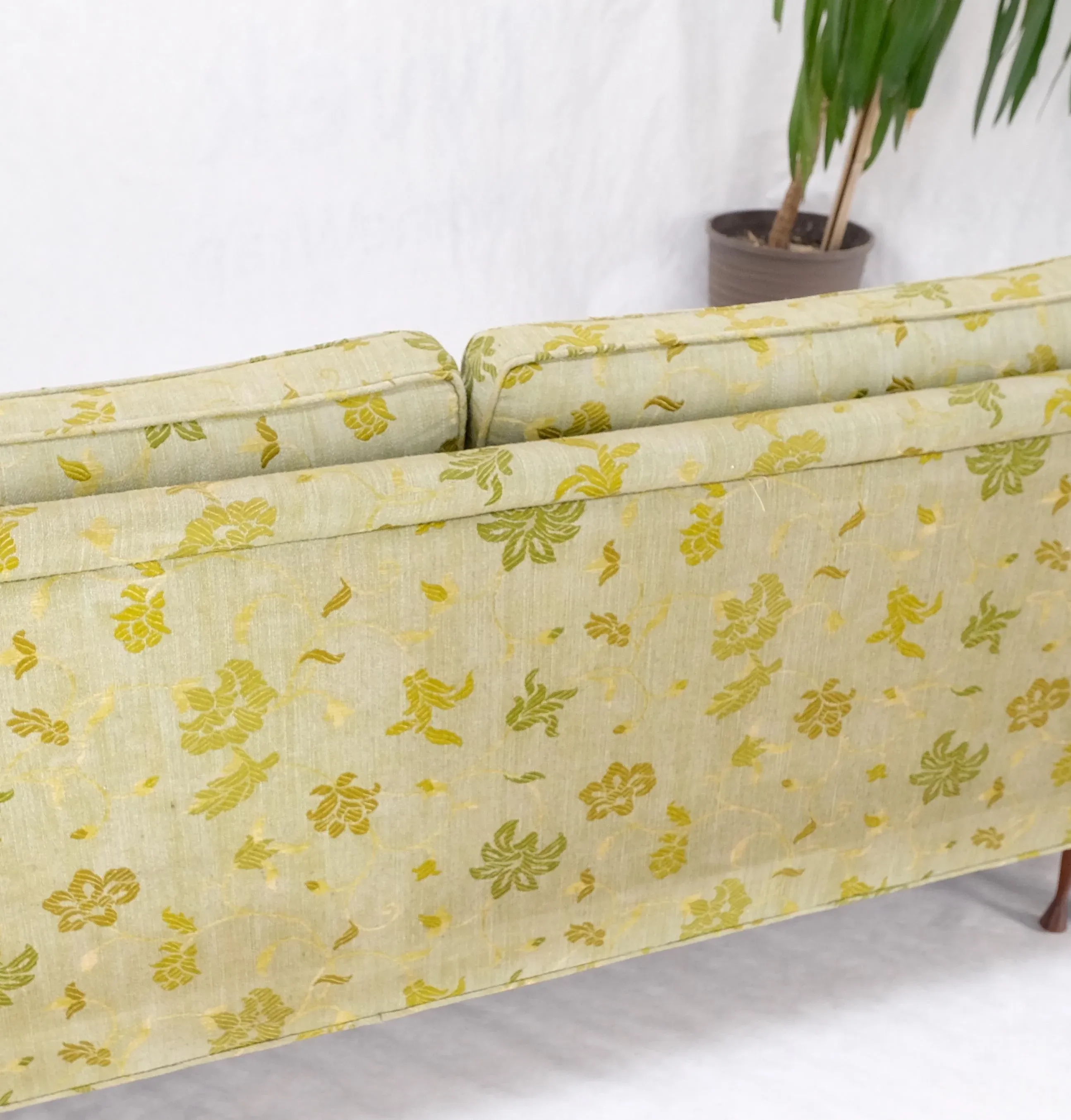 Wrap Around Mid-Century Modern Sofa W Matching Marble Top Tables - A Pair