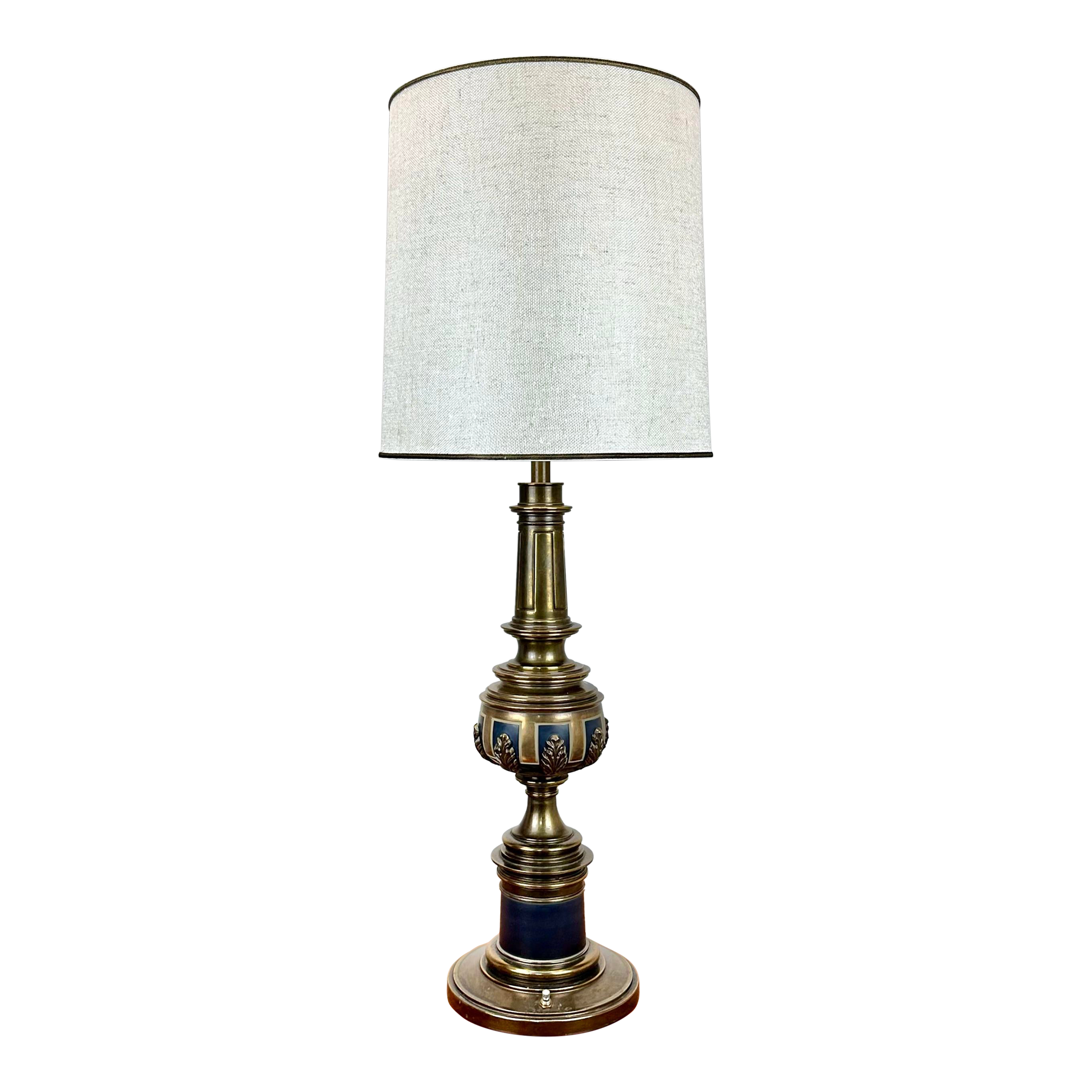 Vintage Stiffel Solid Brass Neoclassical Large Table Lamp | Chairish