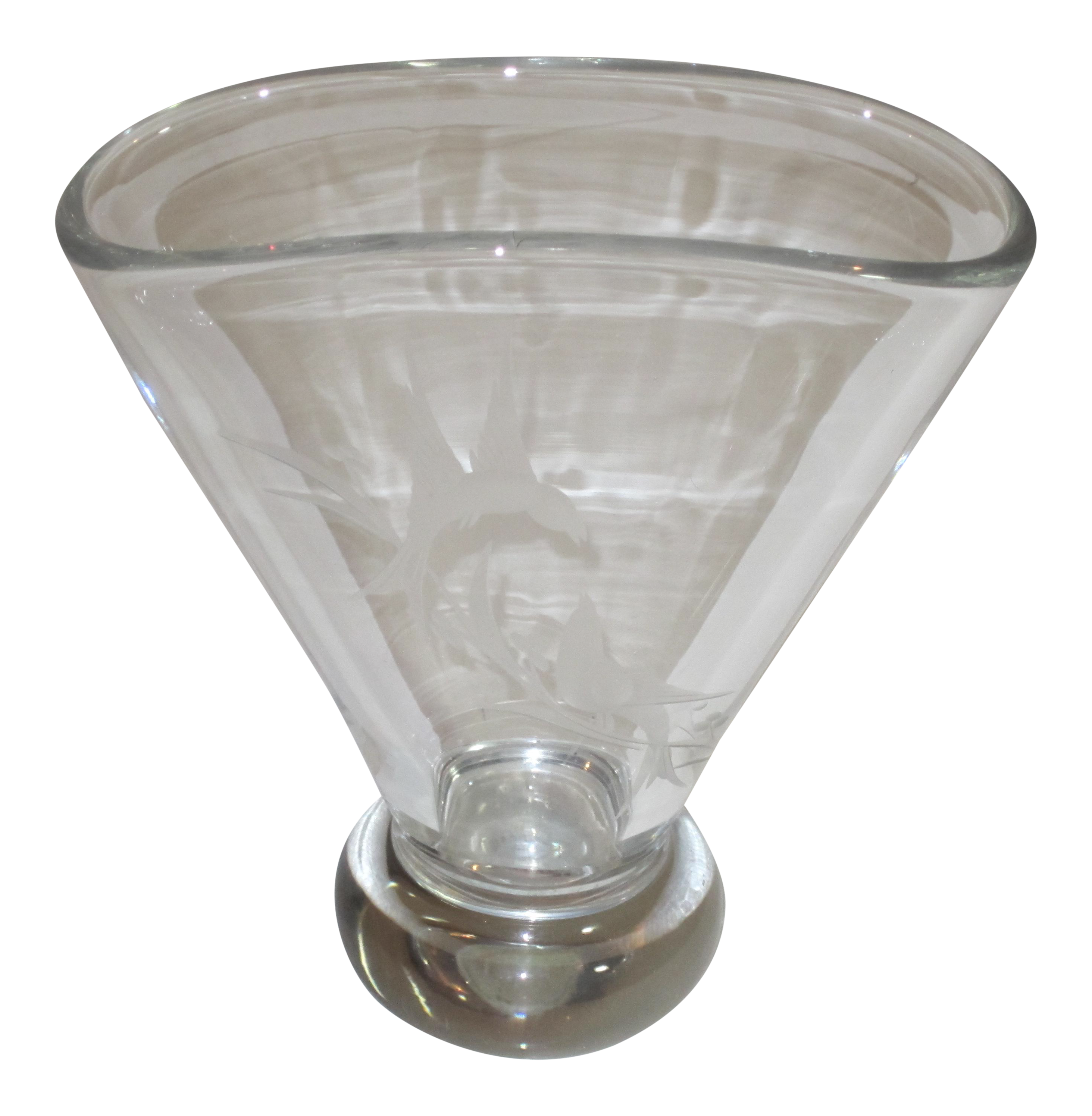 Etched Crystal Vase Chairish