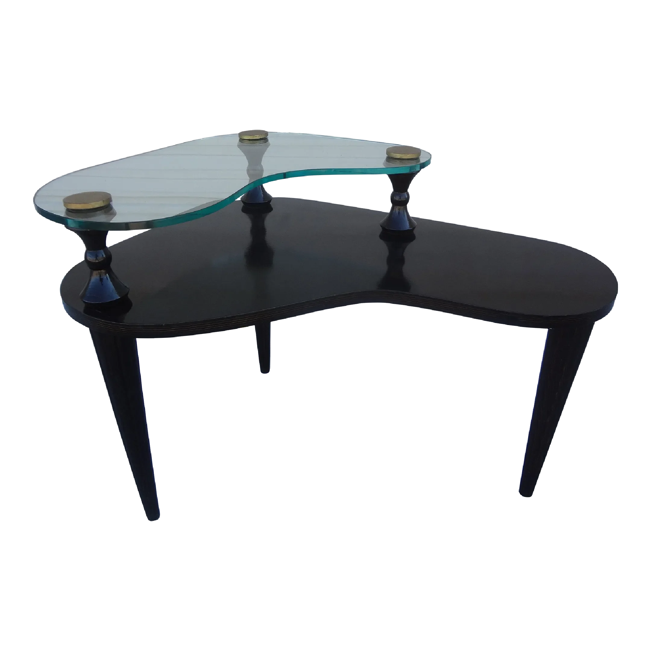 French Modern Cerused Two Tiered Table Chairish