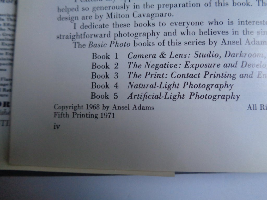 The Print – Ansel Adams Photography Series, Book 3 – Hardcover, 1983 – Good Condition