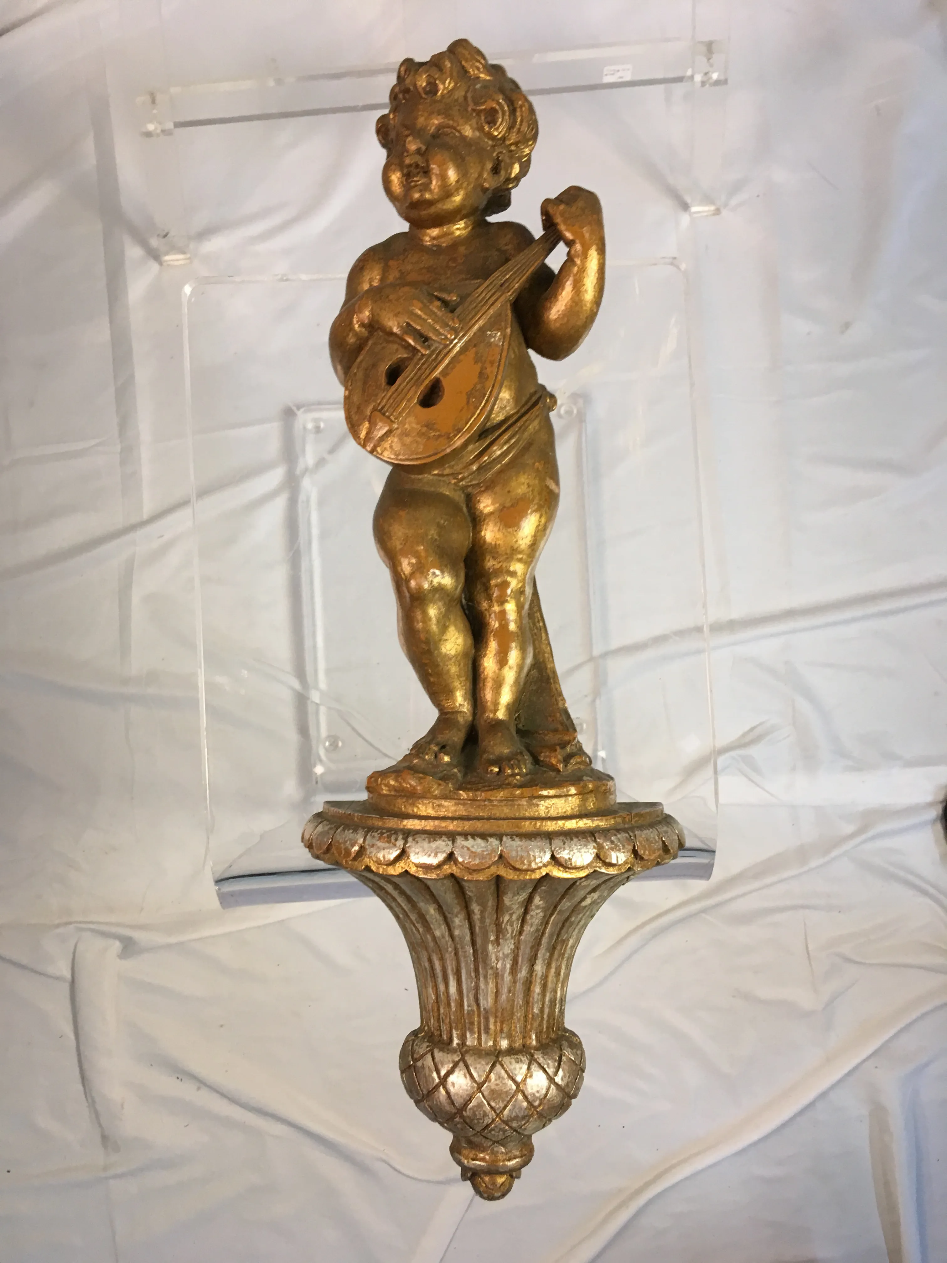 1950s Vintage Metallic Cherub Wall Hanging