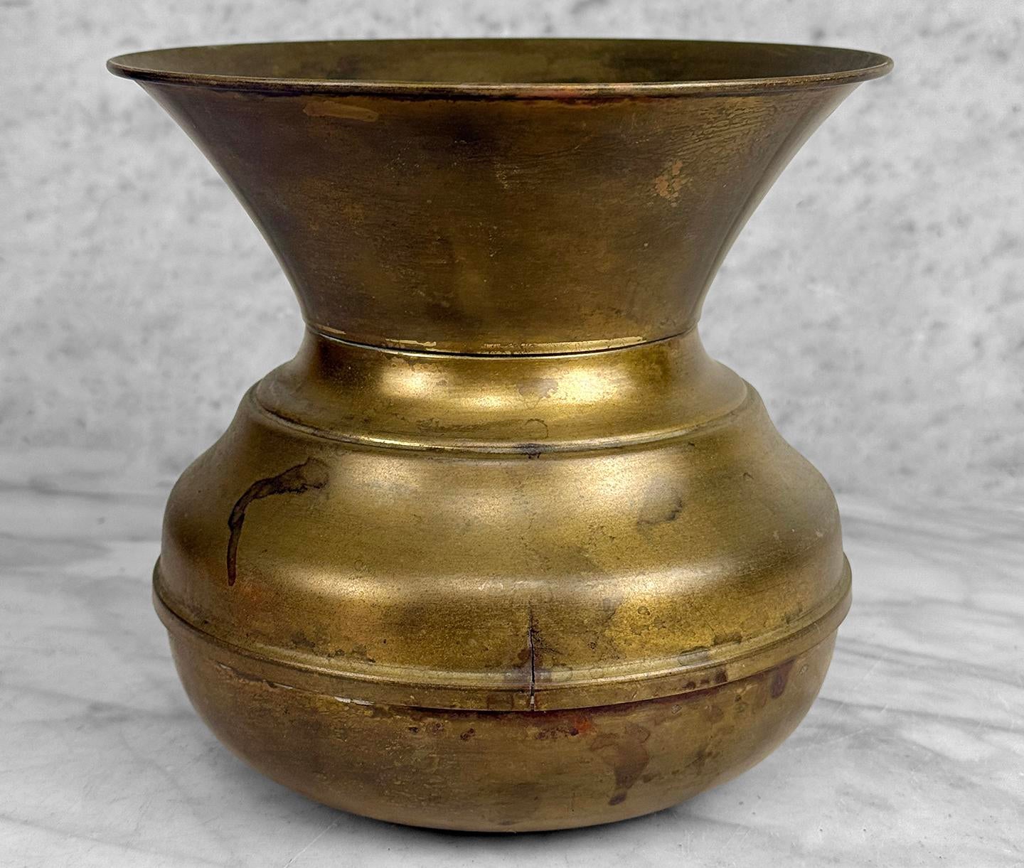 Vintage English Traditional Brass Tobacco Porch Spittoon