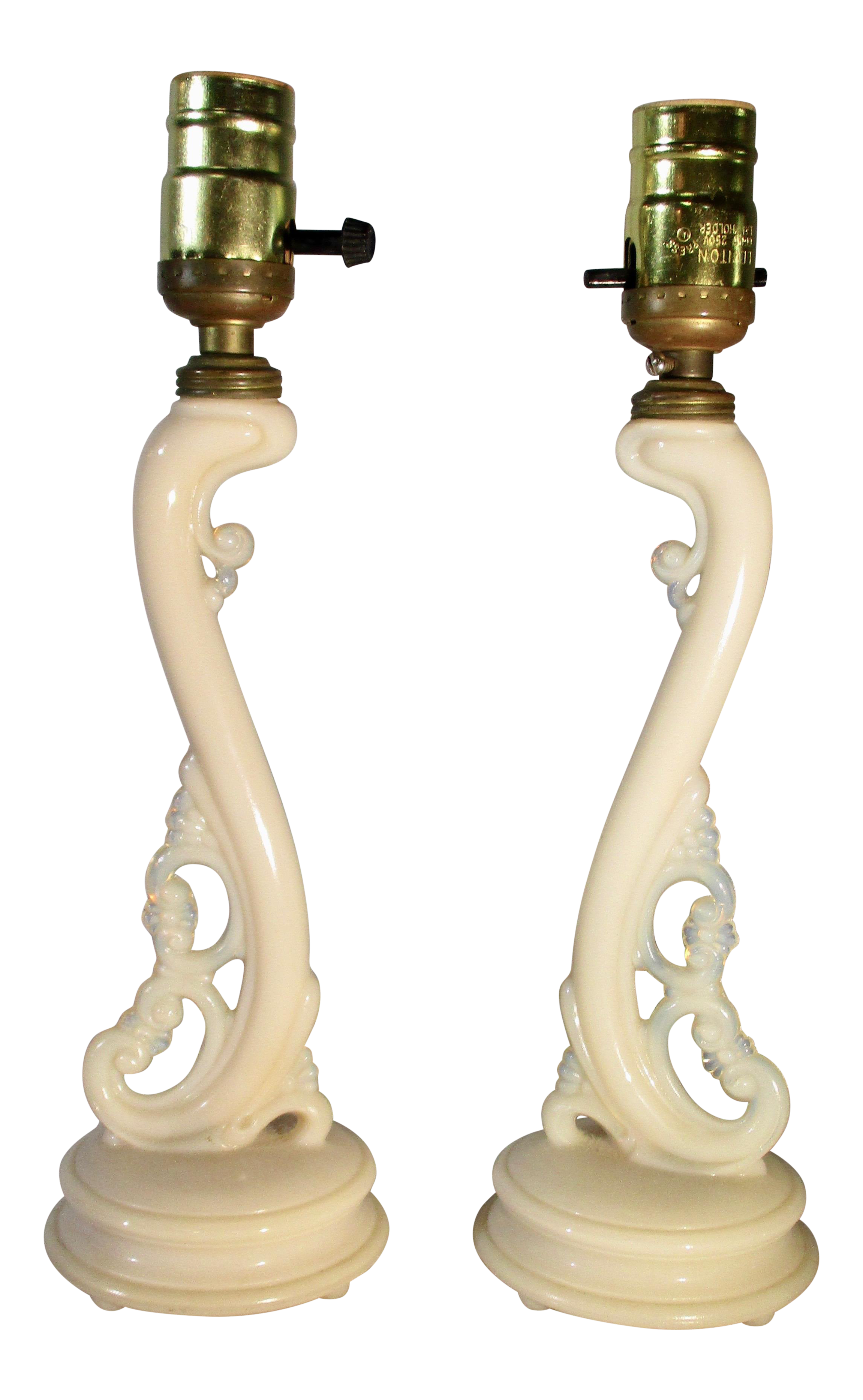 1938 Aladdin Alacite Glass Lamps a Pair