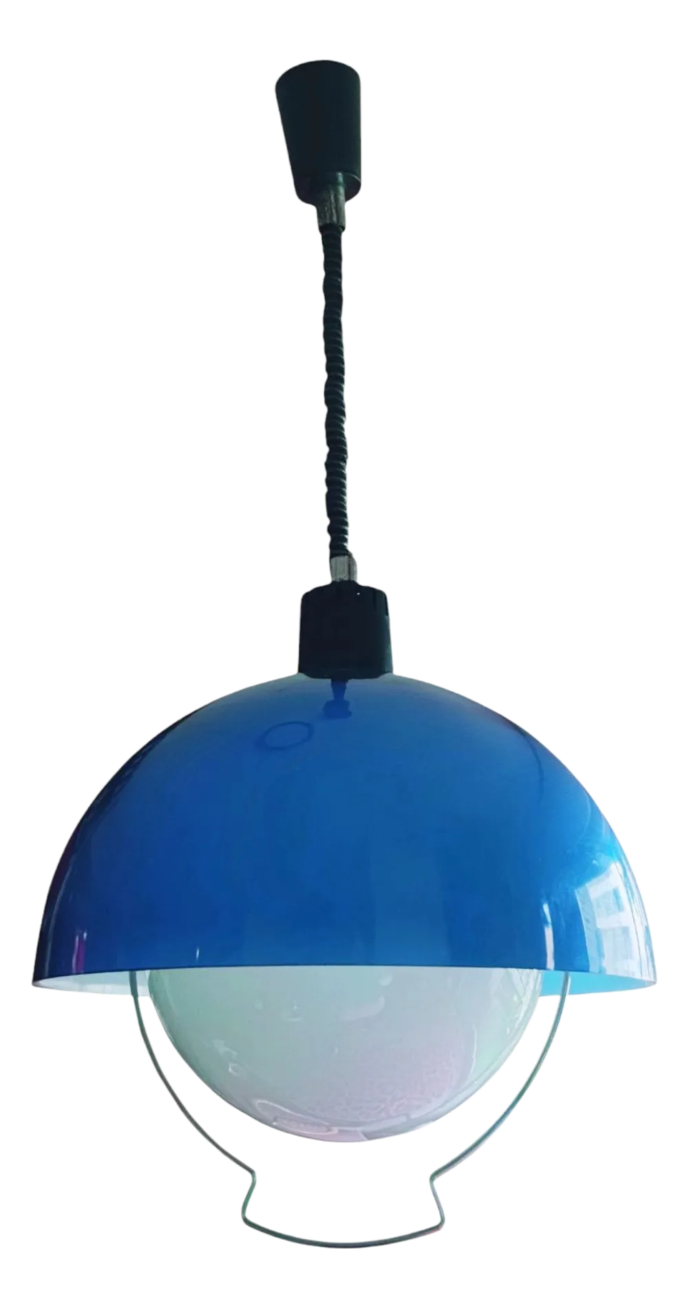 Mid-Century Vintage Blue Pendant Lamp, 1970s