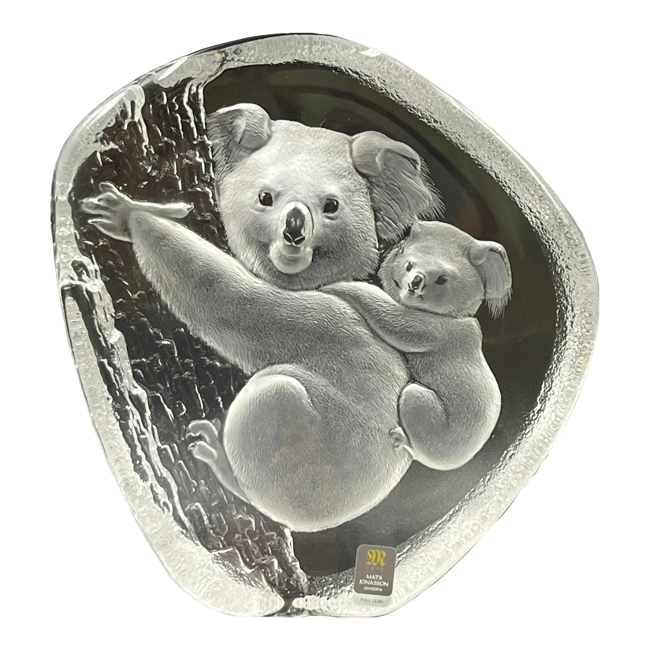 Late 20th Century Mats Jonasson Lead Crystal Koala Bear