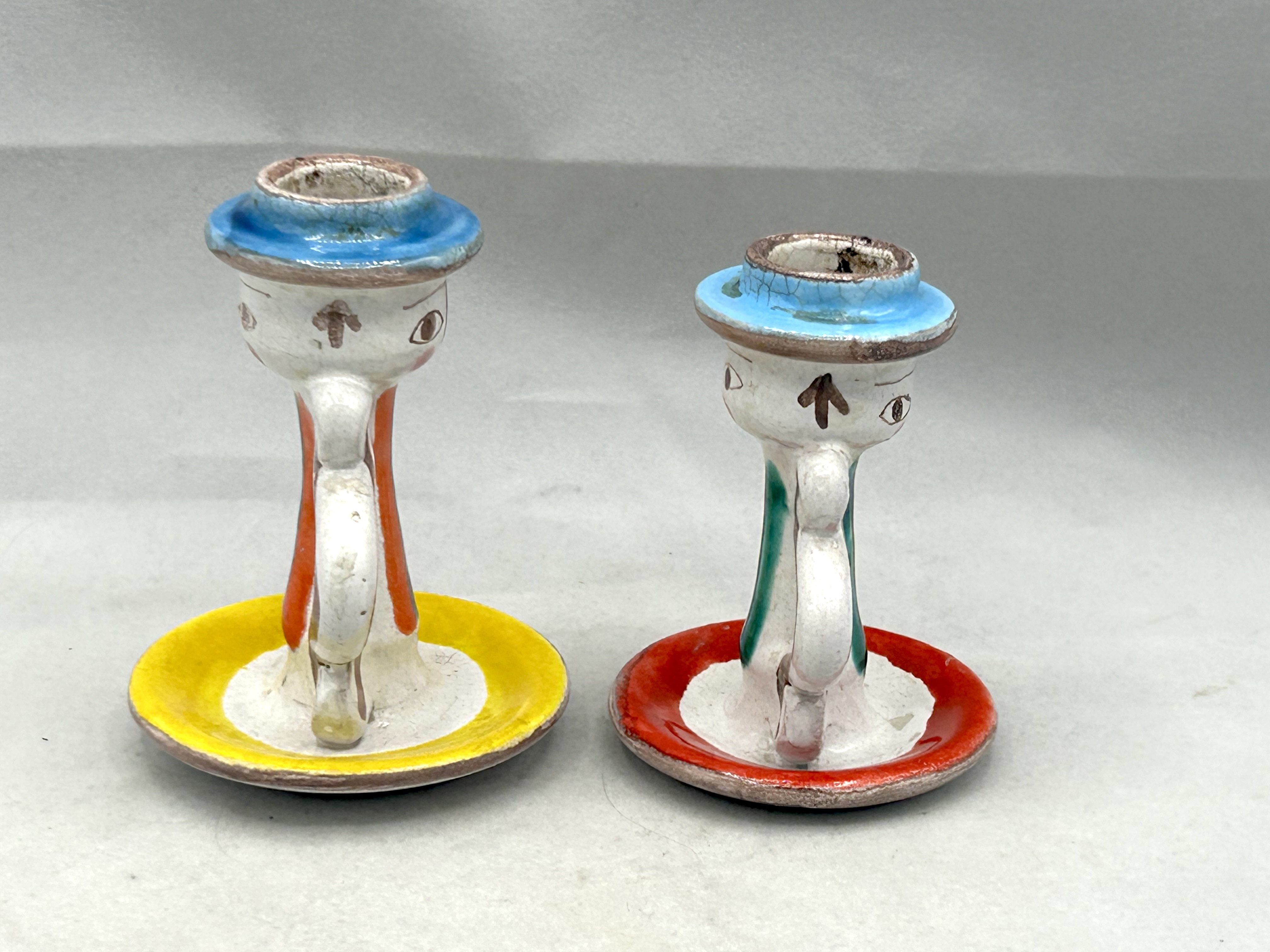 Pair of Vintage Giovanni DeSimone Ceramic Candlestick