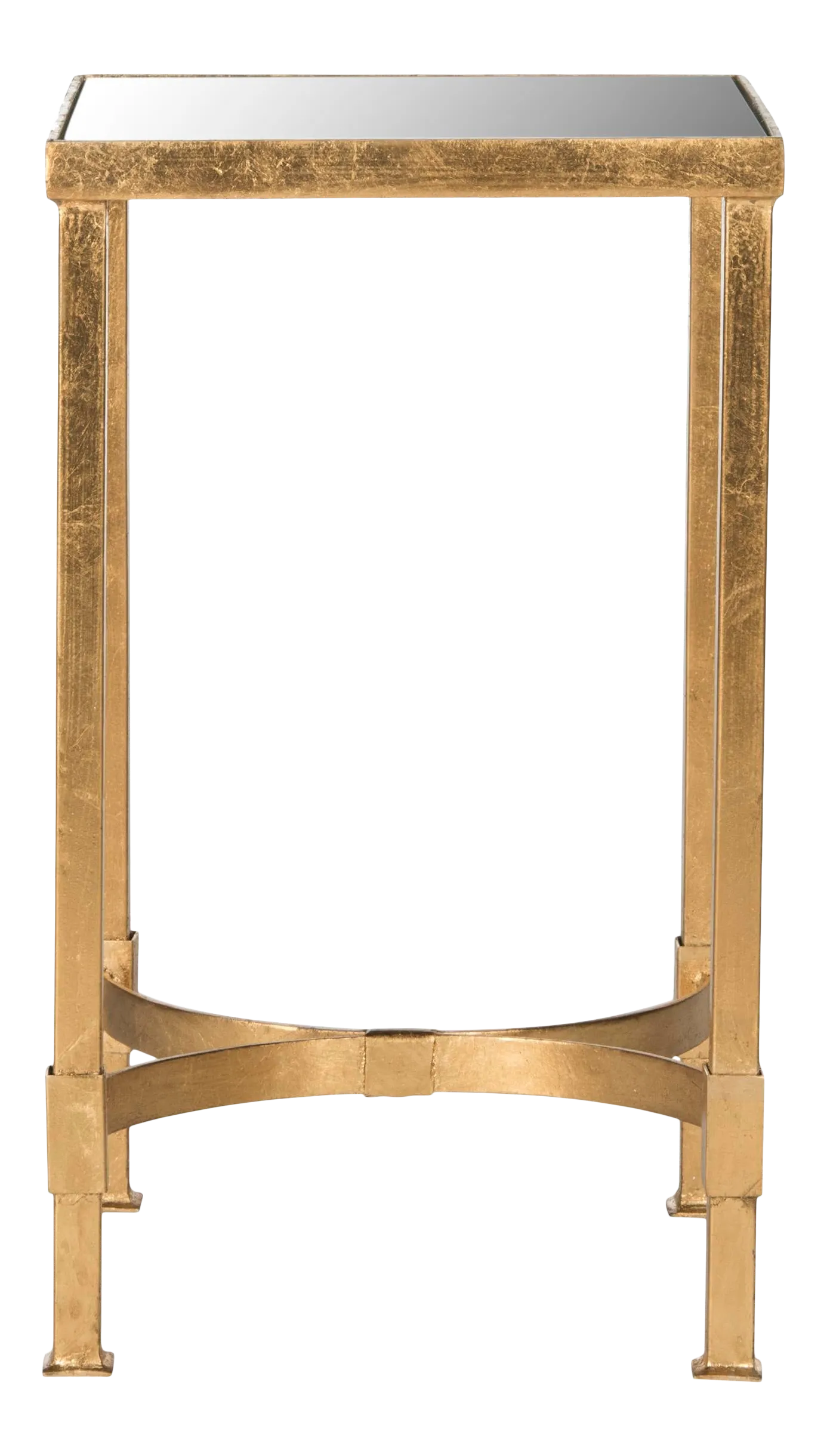 Modern Mirror Top End Table in Antique Gold Chairish