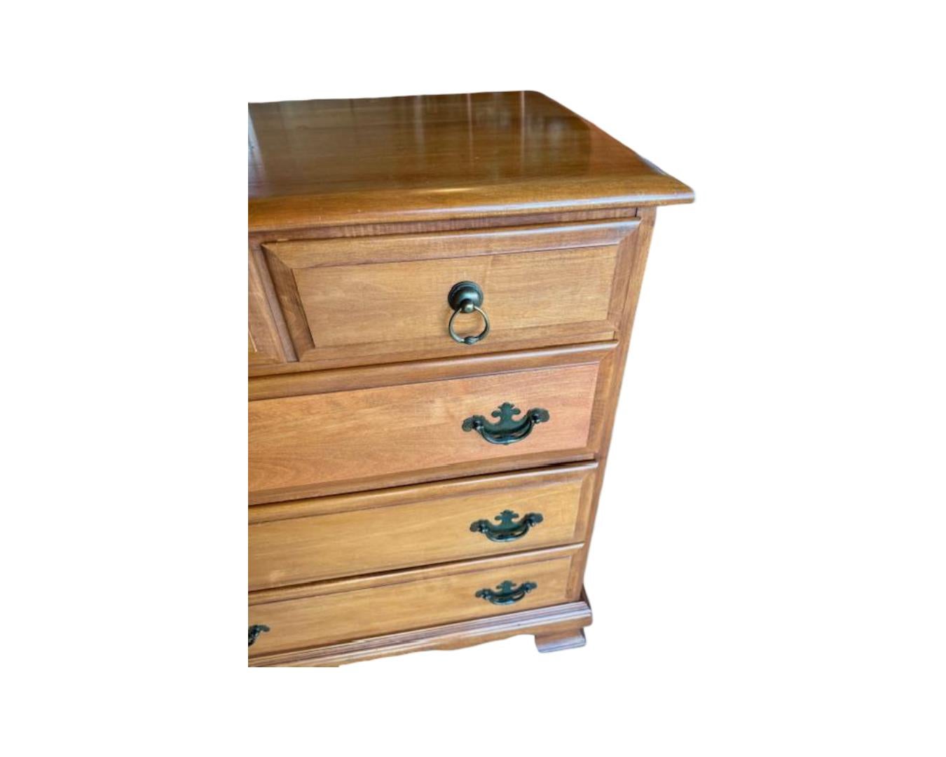 Vintage 1970\'s Solid Hard Rock Maple Dresser