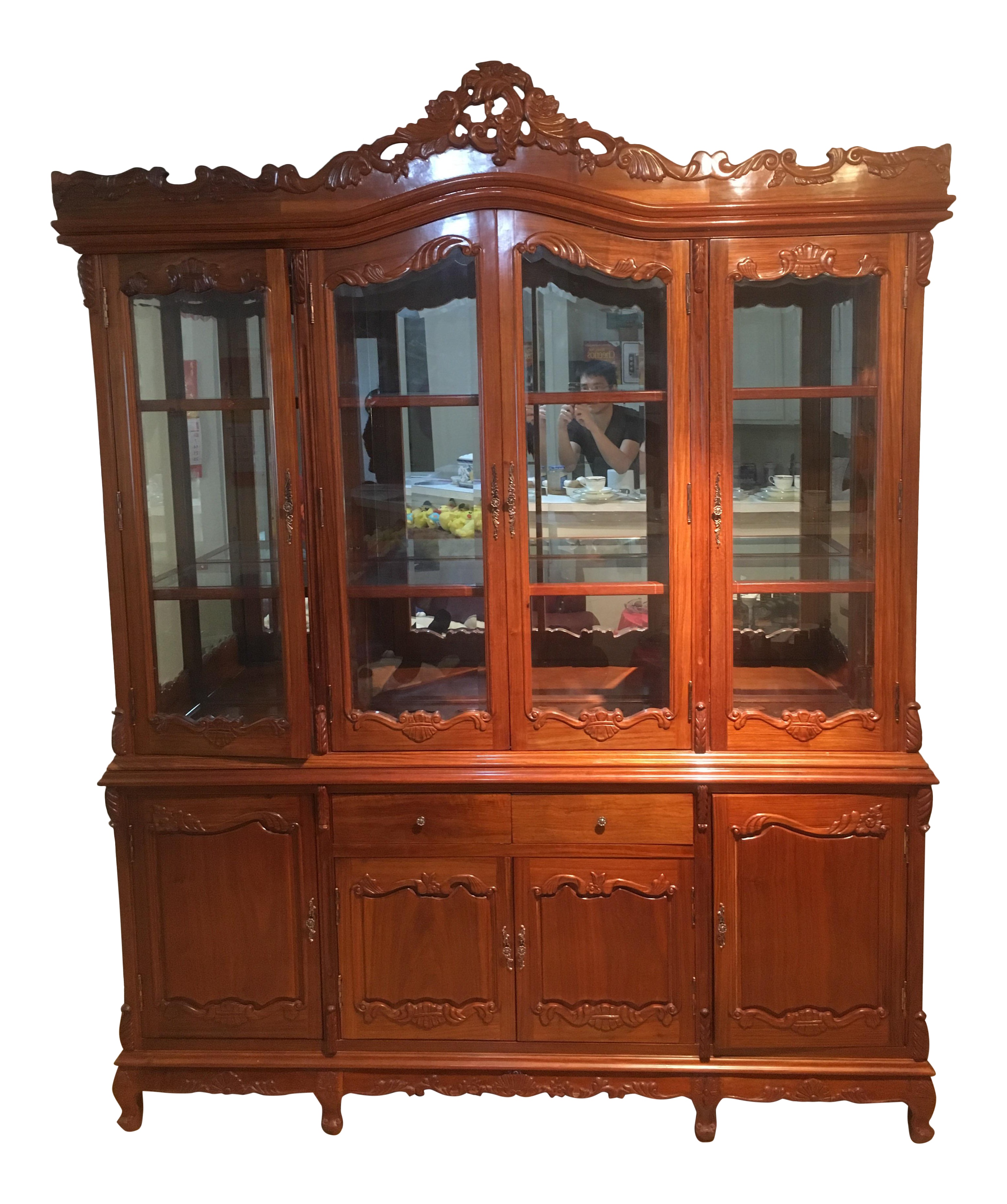 Rosewood China Display Cabinet | Chairish