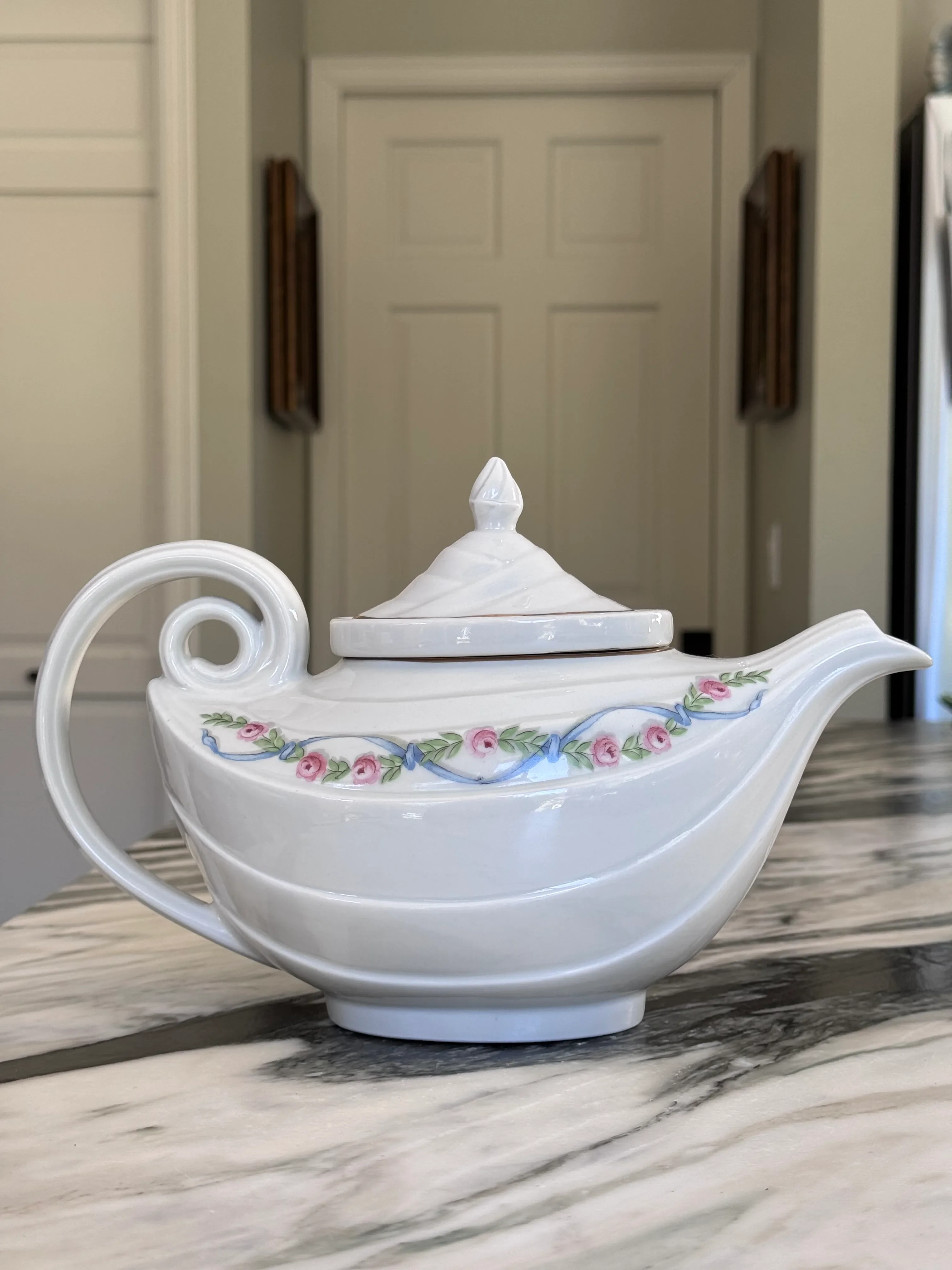 J. Palin Thorley Wildfire Pattern Aladdin Fine Porcelain Tea Pot